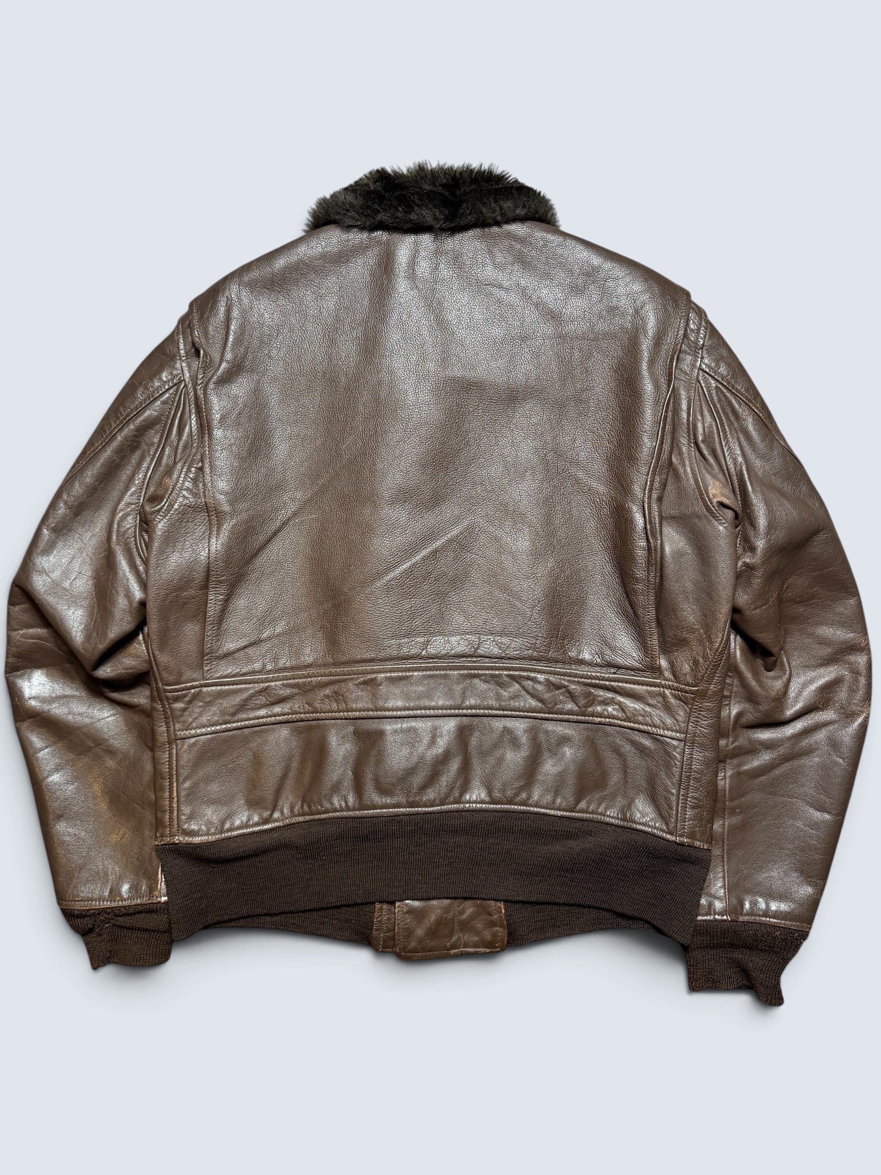 Jacket cuir goatskin flight G-1 original US Navy Brill Bros 1975 Vietnam Era - 44 (XL)