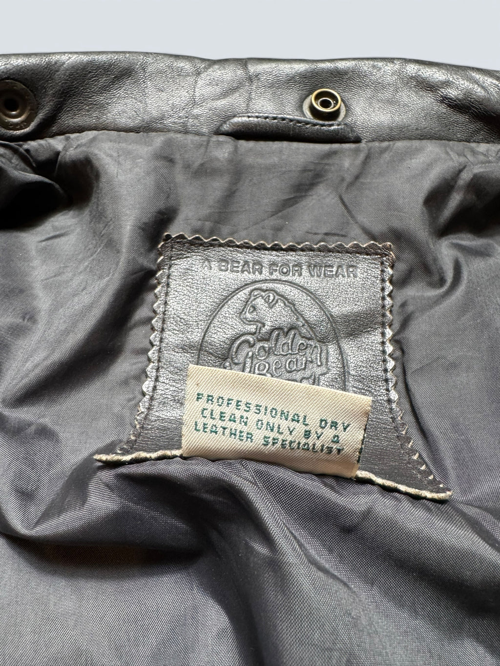 Jacket cuir bomber flight pilot Golden Bear G-1 made in USA black 80’s - 42 (XL)