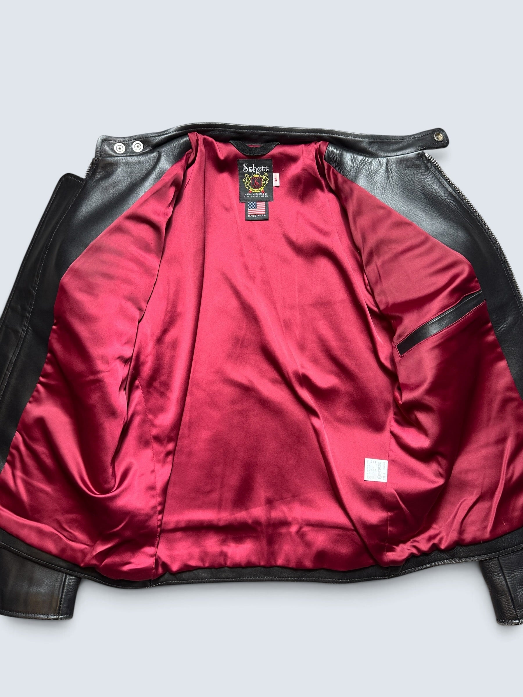 Jacket cuir cowhide Cafe Racer motorcycle Schott Bros. made in USA 641xx Japan exclusive black 00's - 38 (M)