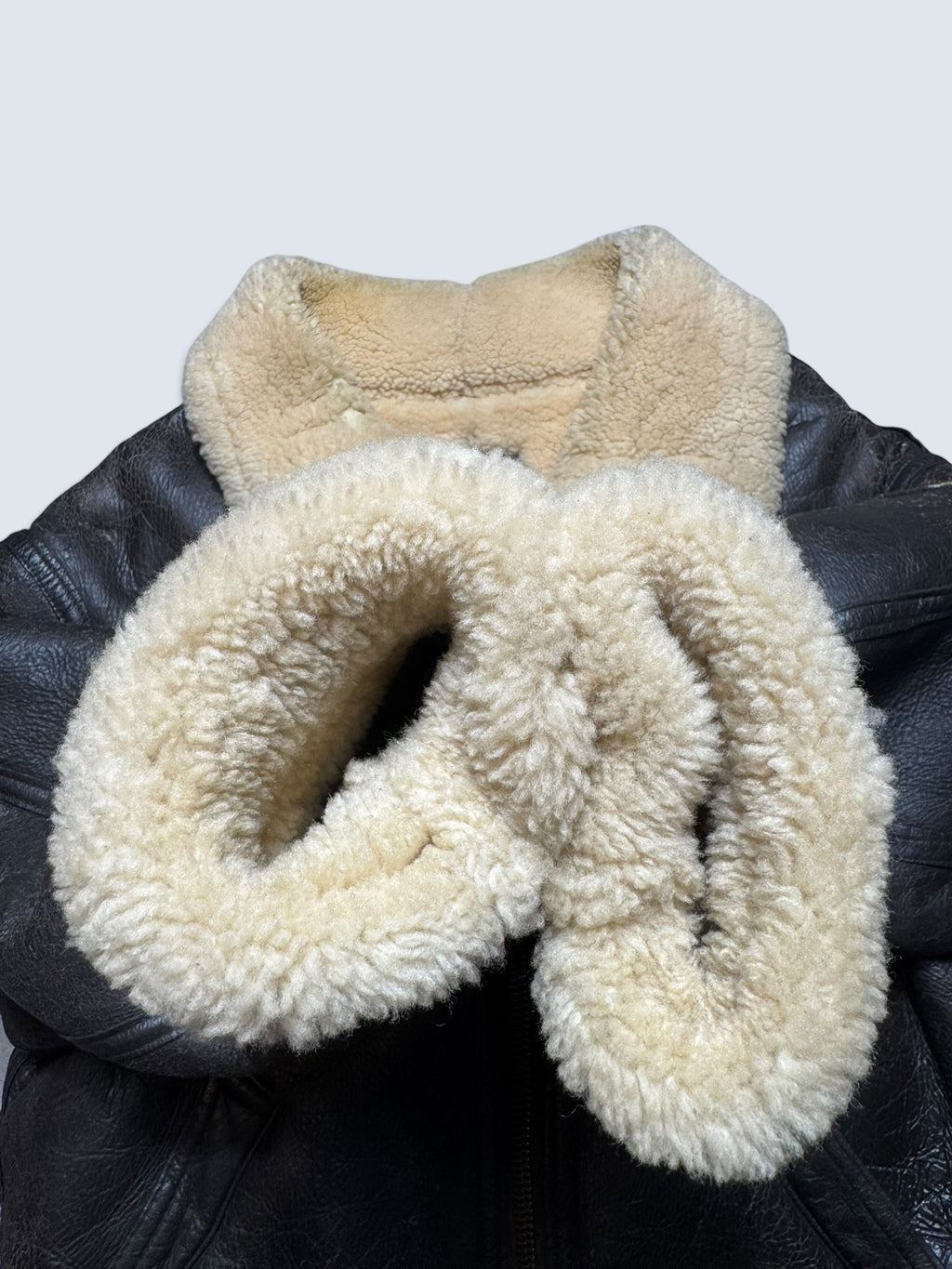 Jacket cuir flight shearling B-3 Avirex made in USA usaf black vintage 80’s - 38 (M/L)