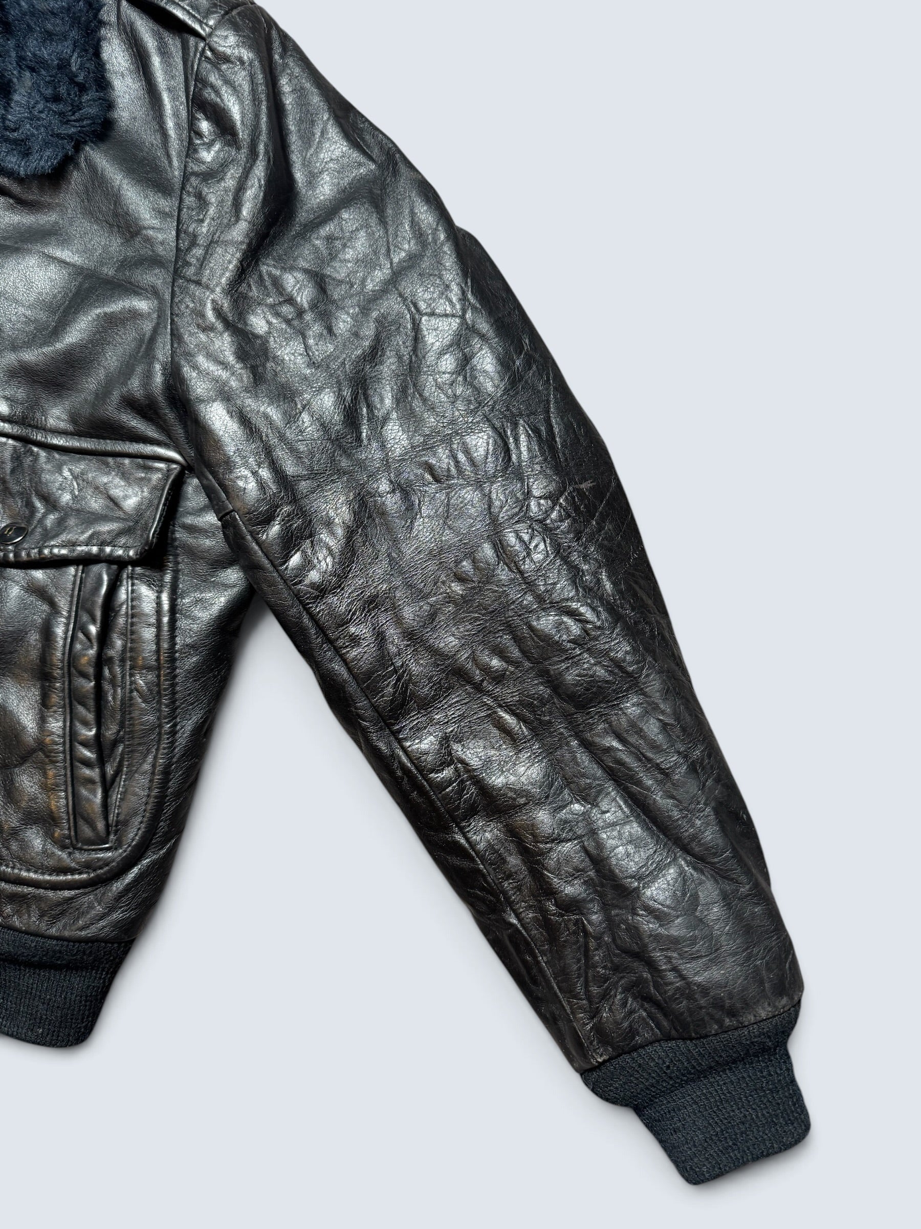 Jacket cuir cowhide flight bomber Cooper made in USA black 70’s - 40 (M)