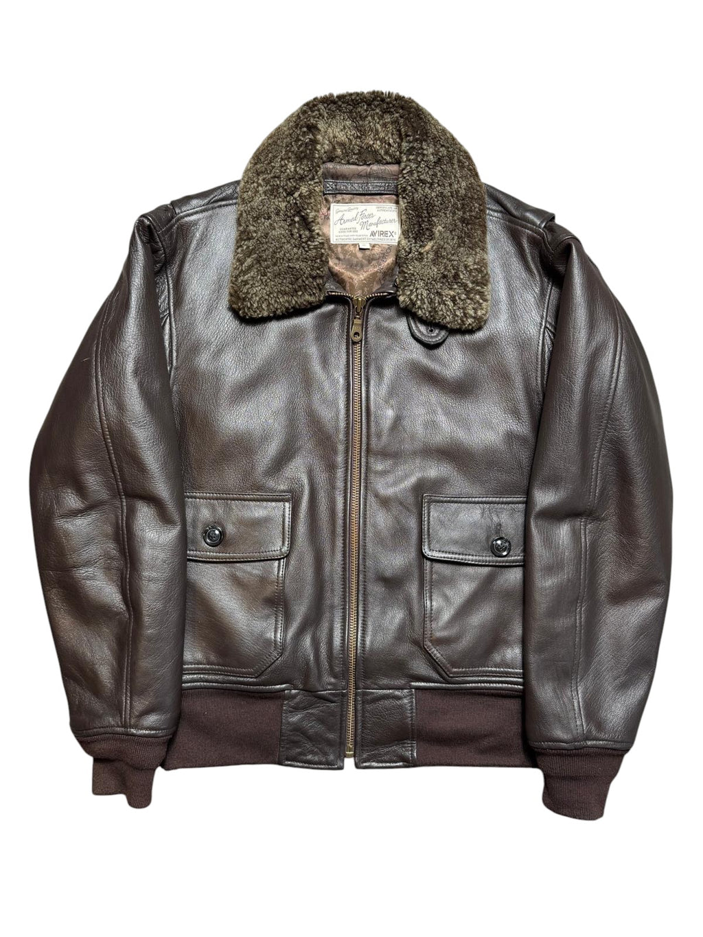 Jacket cuir cowhide flight G-1 Avirex Japan exclusive usn brown 00’s - L
