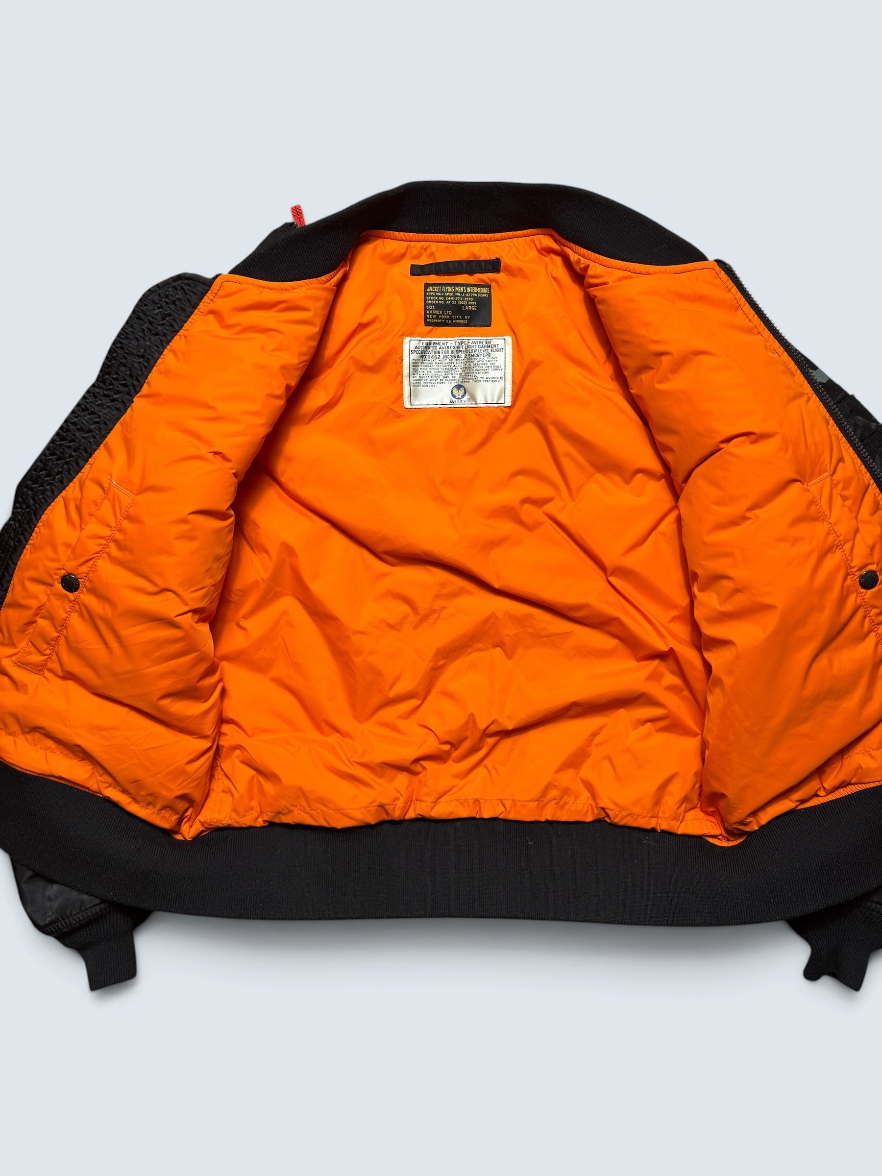 Jacket fly usaf intermediate ma-1 technical zip Hangar 75 Avirex ltd black vintage 00's - M/L