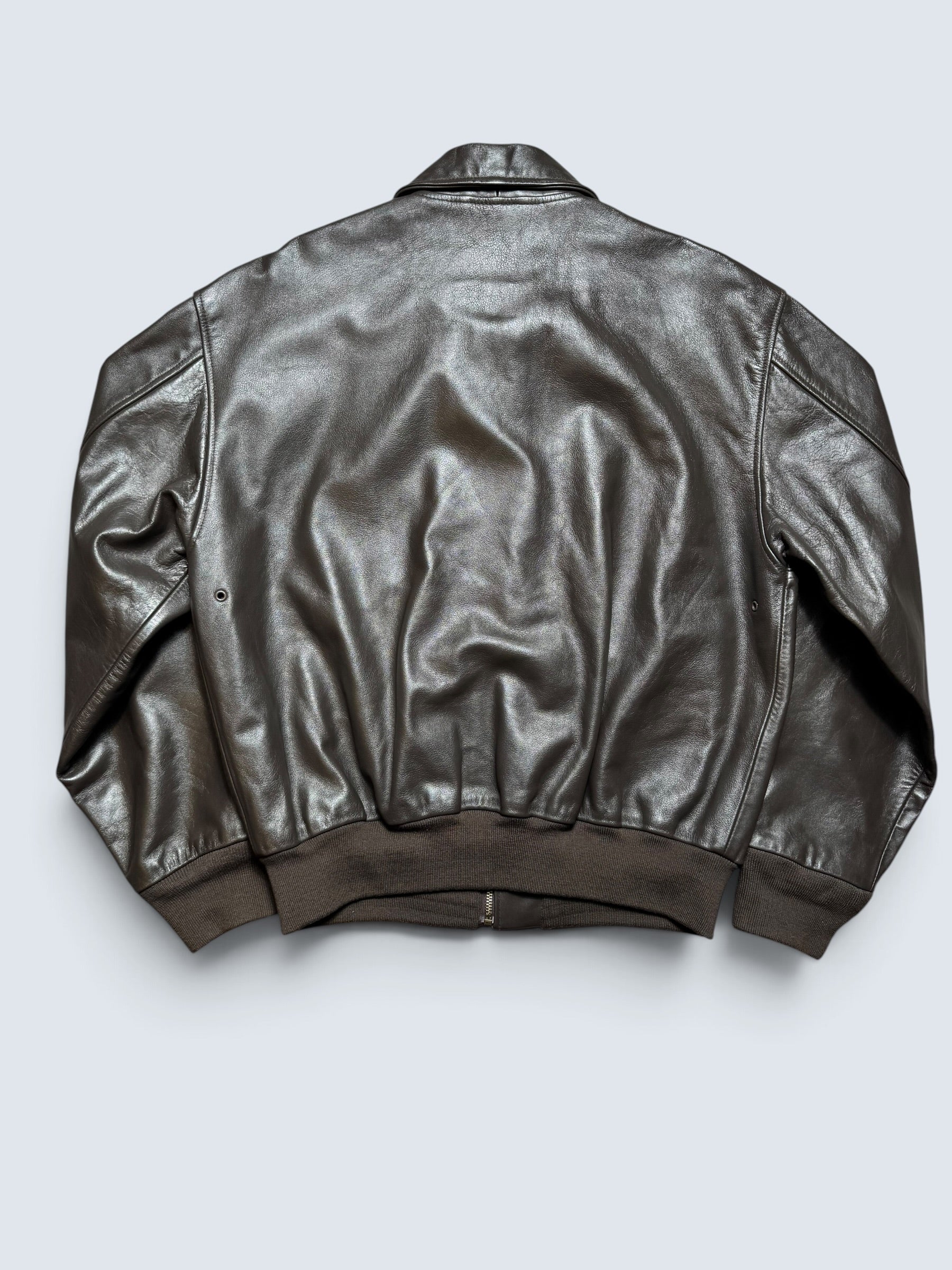 Jacket cuir bomber flight A-2 Dragon Tooth velcro patch usaf black - 40 (M/L)
