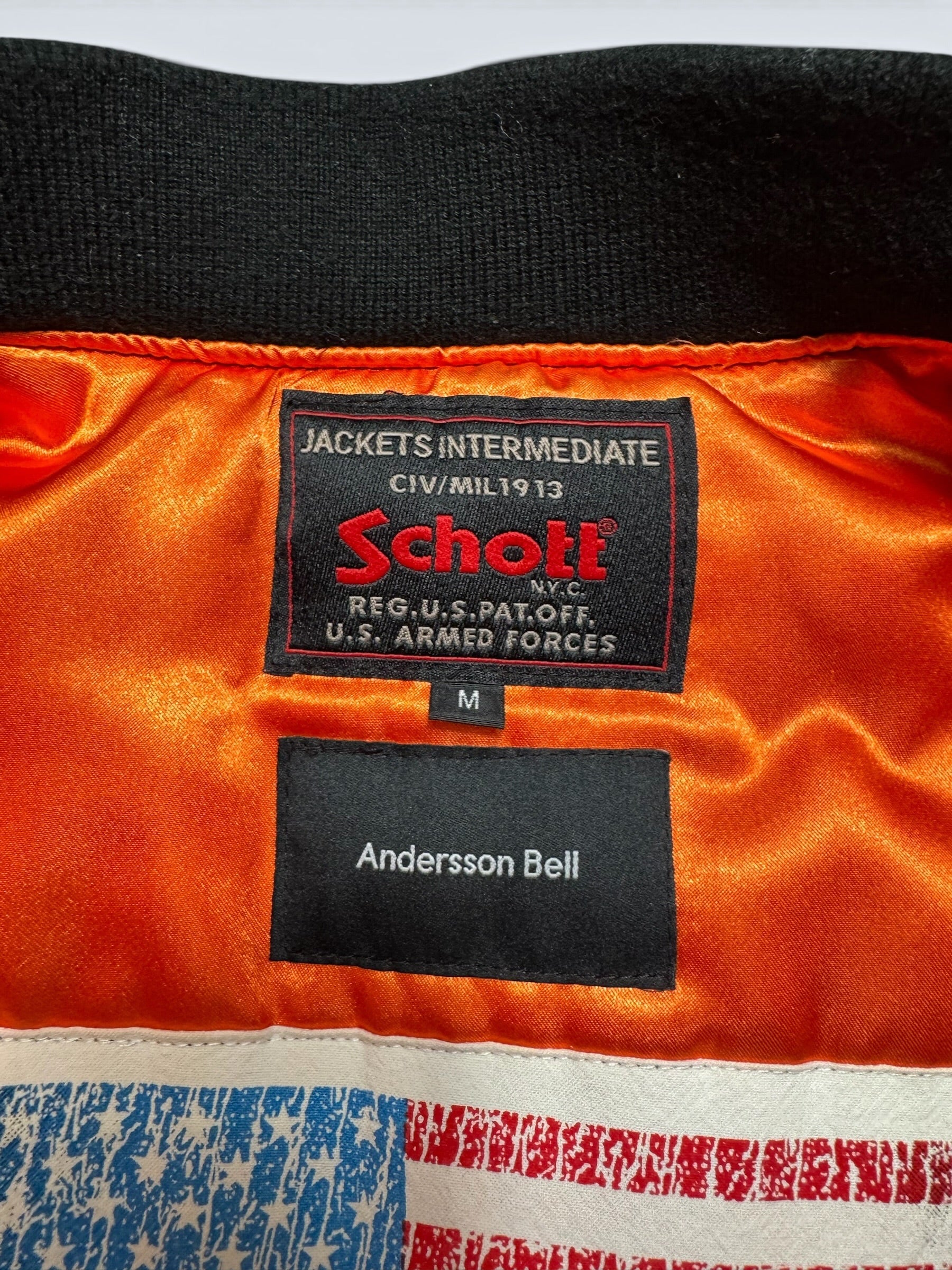 Jacket bomber Ma-1 103rd anniversary Schott NYC x Andersson Bell dragon black FW16 - M