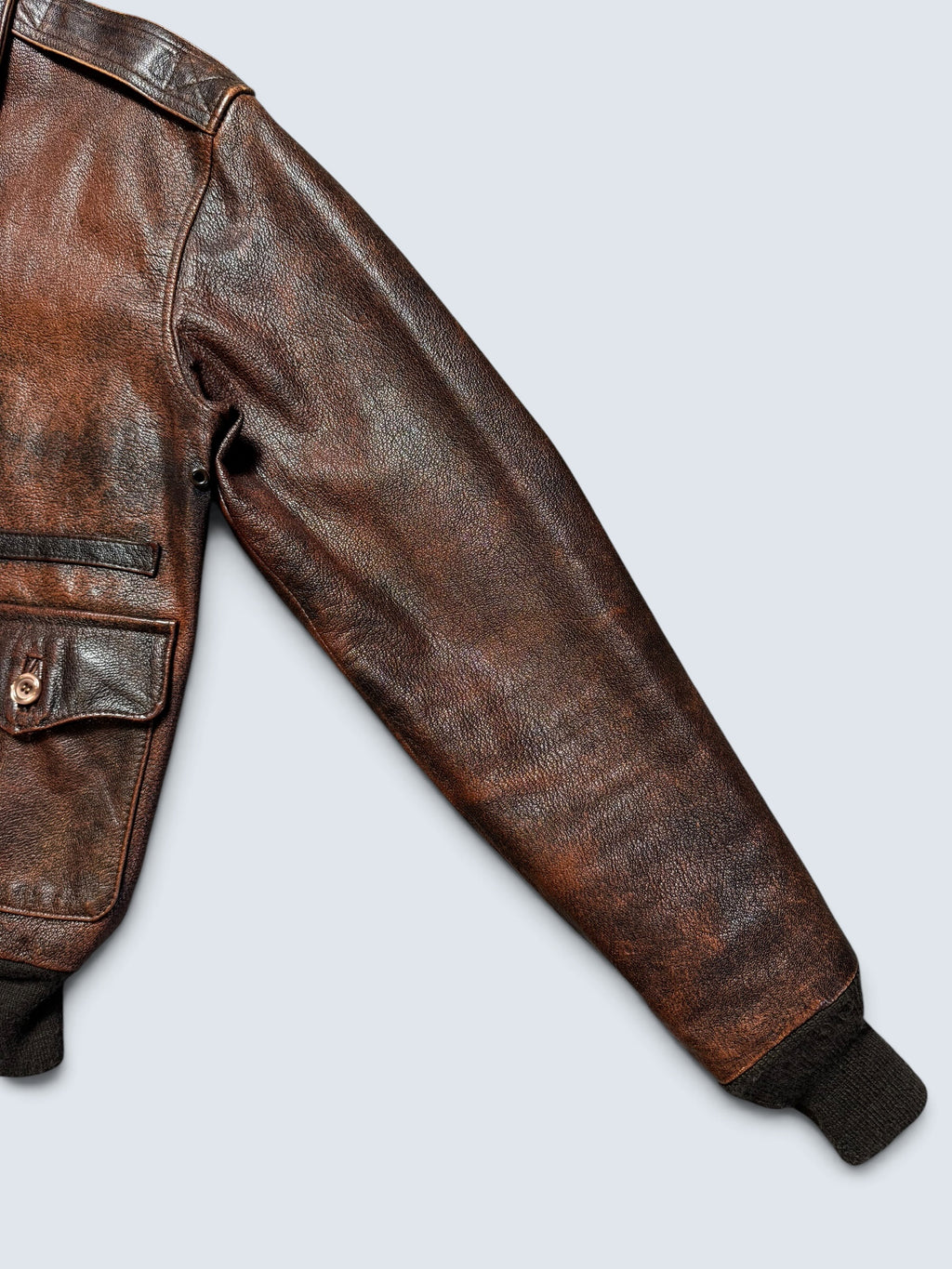 Jacket cuir cowhide flight A-2 Avirex Fielders Choice usaf nose art brown 80’s - 38 (M)