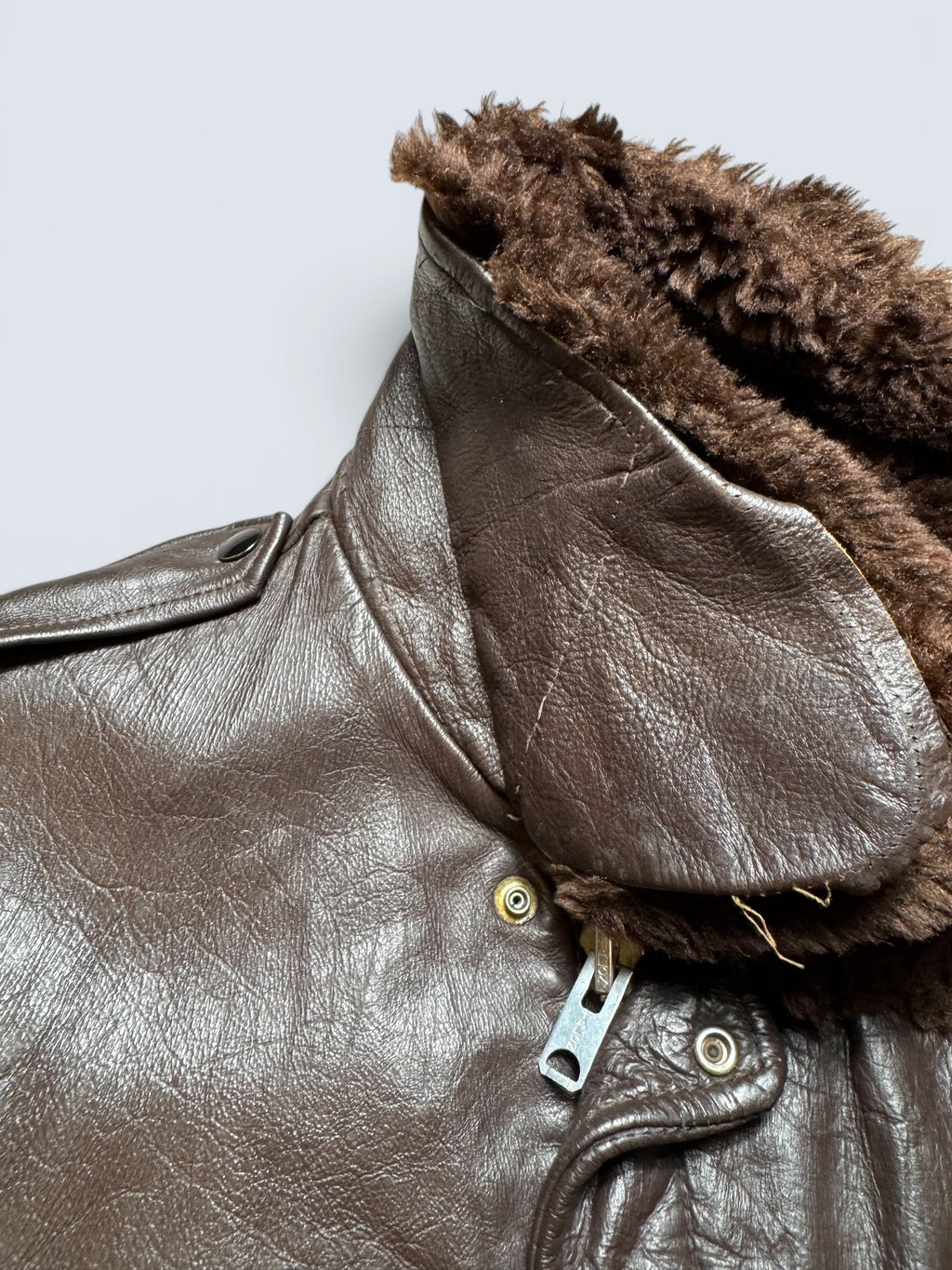 Jacket cuir cowhide flight bomber The Leather Shop Sears made in USA brown 70’s - 40 (M)