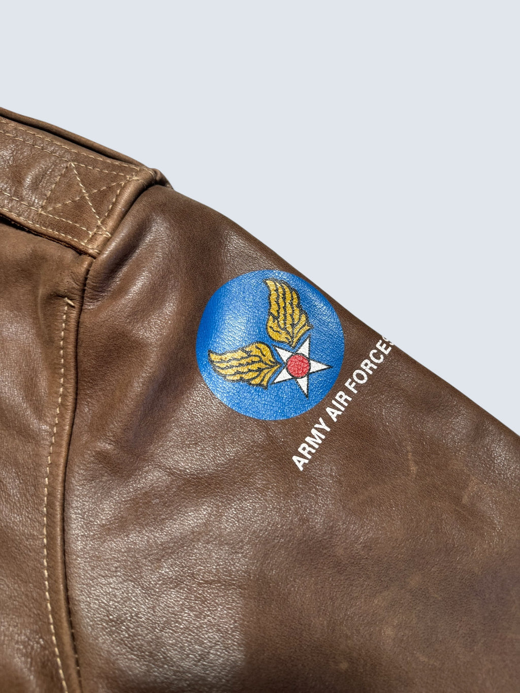 Jacket cuir cowhide flight A-2 Willis & Geiger usa usaf patch brown 90’s - 36 (S/M)
