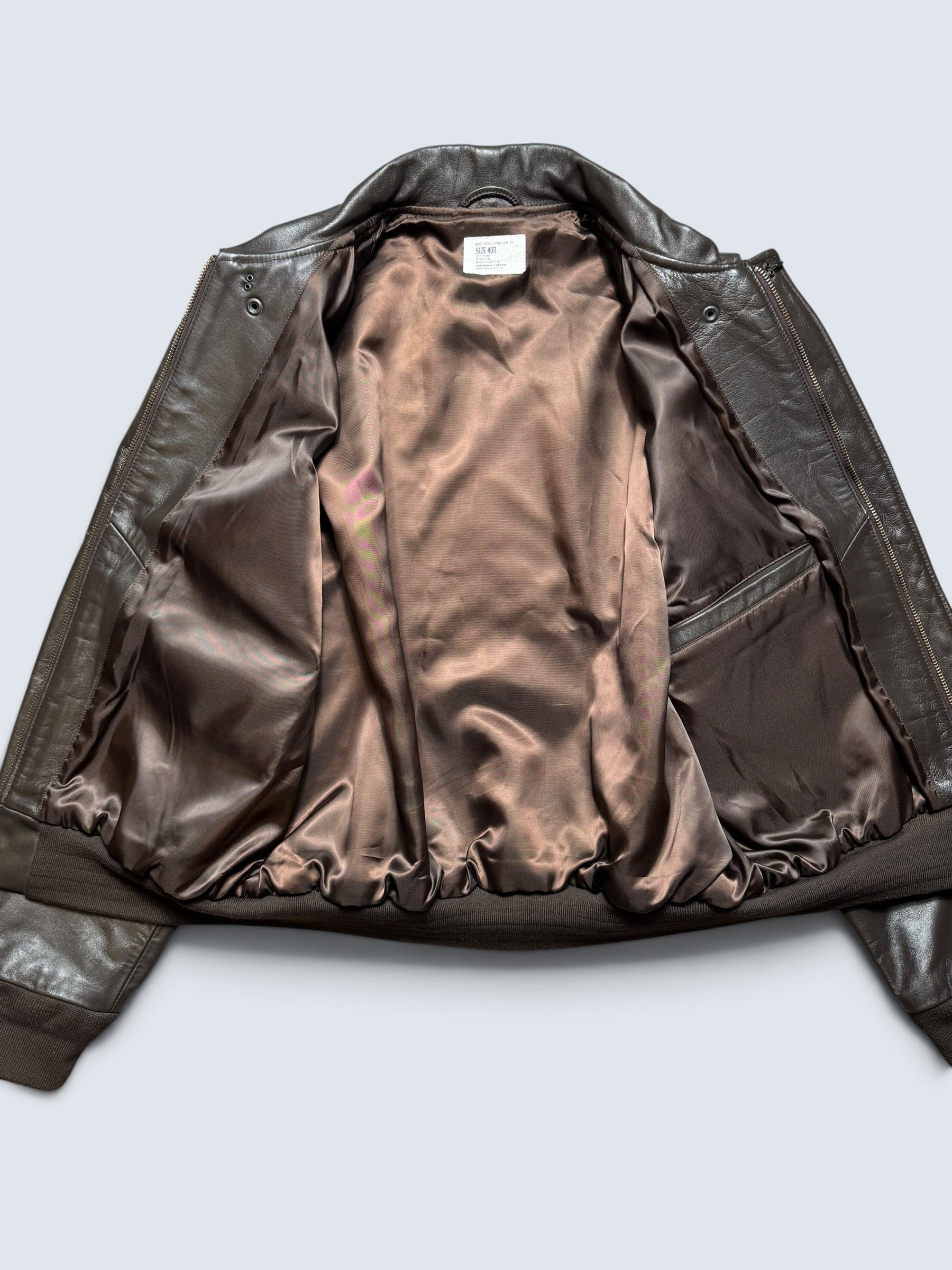 Jacket cuir bomber flight A-2 Dragon Tooth velcro patch usaf black - 40 (M/L)