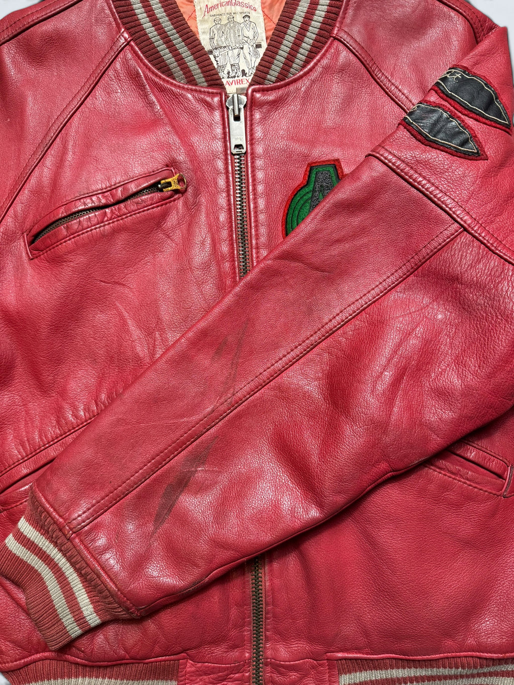 Jacket cuir varsity sport Avirex ltd Champions made in USA red vintage 90’s - XS/S