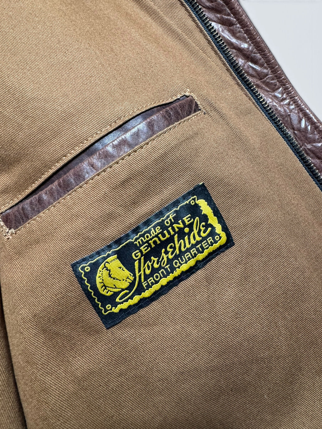 Jacket cuir horsehide flight A-2 Curphey Leather Hell's Angels patch & nose art usaf brown - 36 (S)
