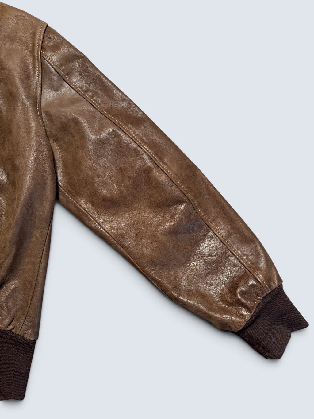 Jacket cuir cowhide flight A-2 Willis & Geiger usa usaf patch brown 90’s - 36 (S/M)