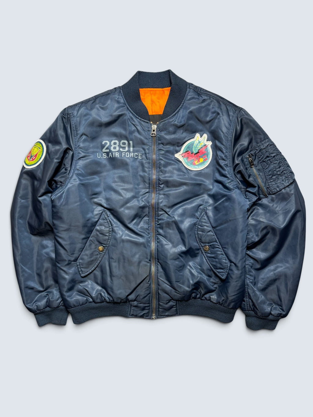 Jacket bomber flight nylon Avirex USA Vietnam / Rolling thunder usaf marine 90's - L