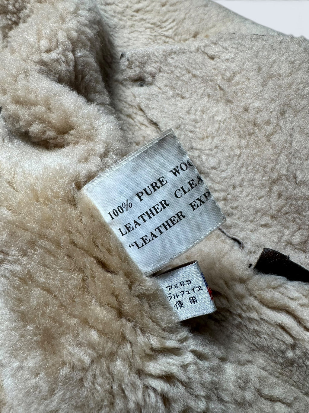 Jacket cuir bomber flight shearling aviator B-3 usaf brown vintage 80’s - L