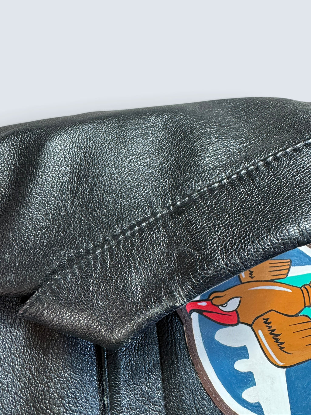 Jacket cuir goatskin flight A-2 Cooper usa usaf Nine-o-Nine nose art patch black 80’s - 40 (M)