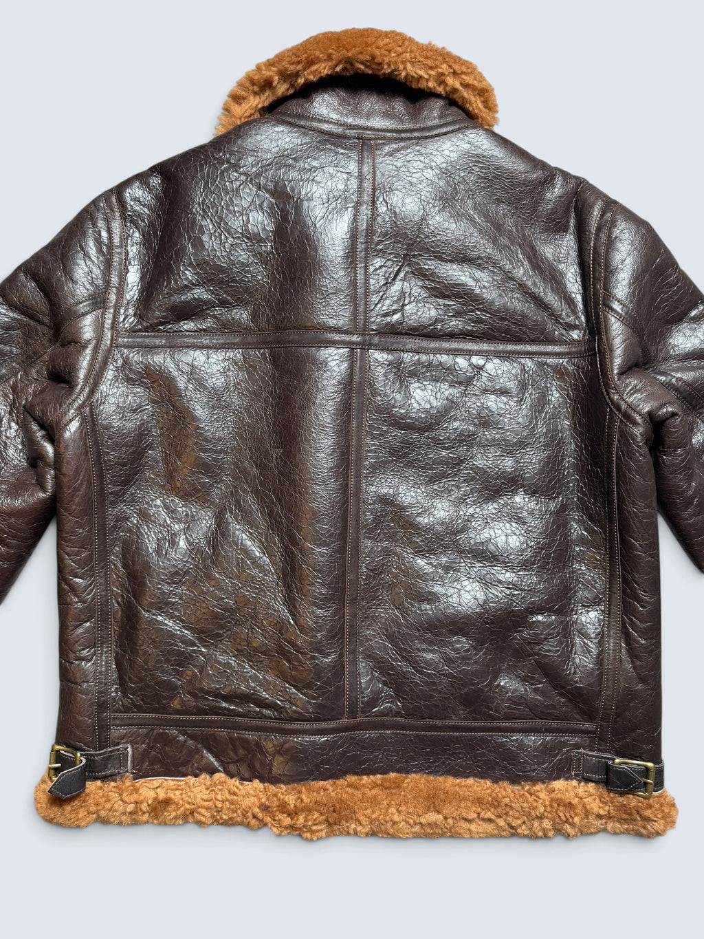 Jacket cuir flight shearling B-3 Horsehide Curphey usaf brown 00’s - 42 (XL)