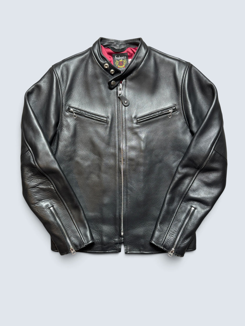 Jacket cuir cowhide Cafe Racer motorcycle Schott Bros. made in USA 641xx Japan exclusive black 00's - 38 (M)