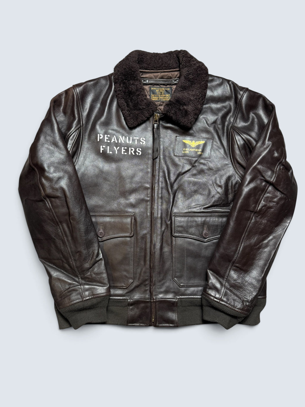 Jacket cuir cowhide flight AN-6552 Buzz Rickson’s Japan usn nose art black 00’s - 42 (L/XL)