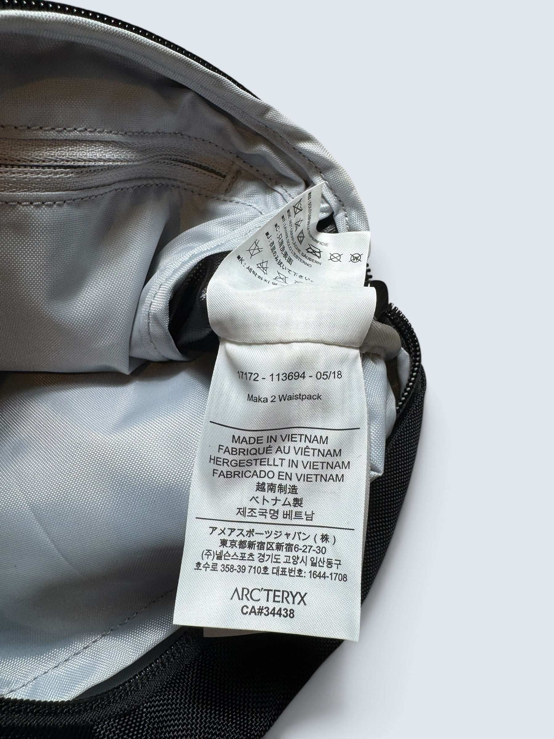 Sling bag/sacoche Arc'teryx Maka 2 Waistpack noir embroidery logo