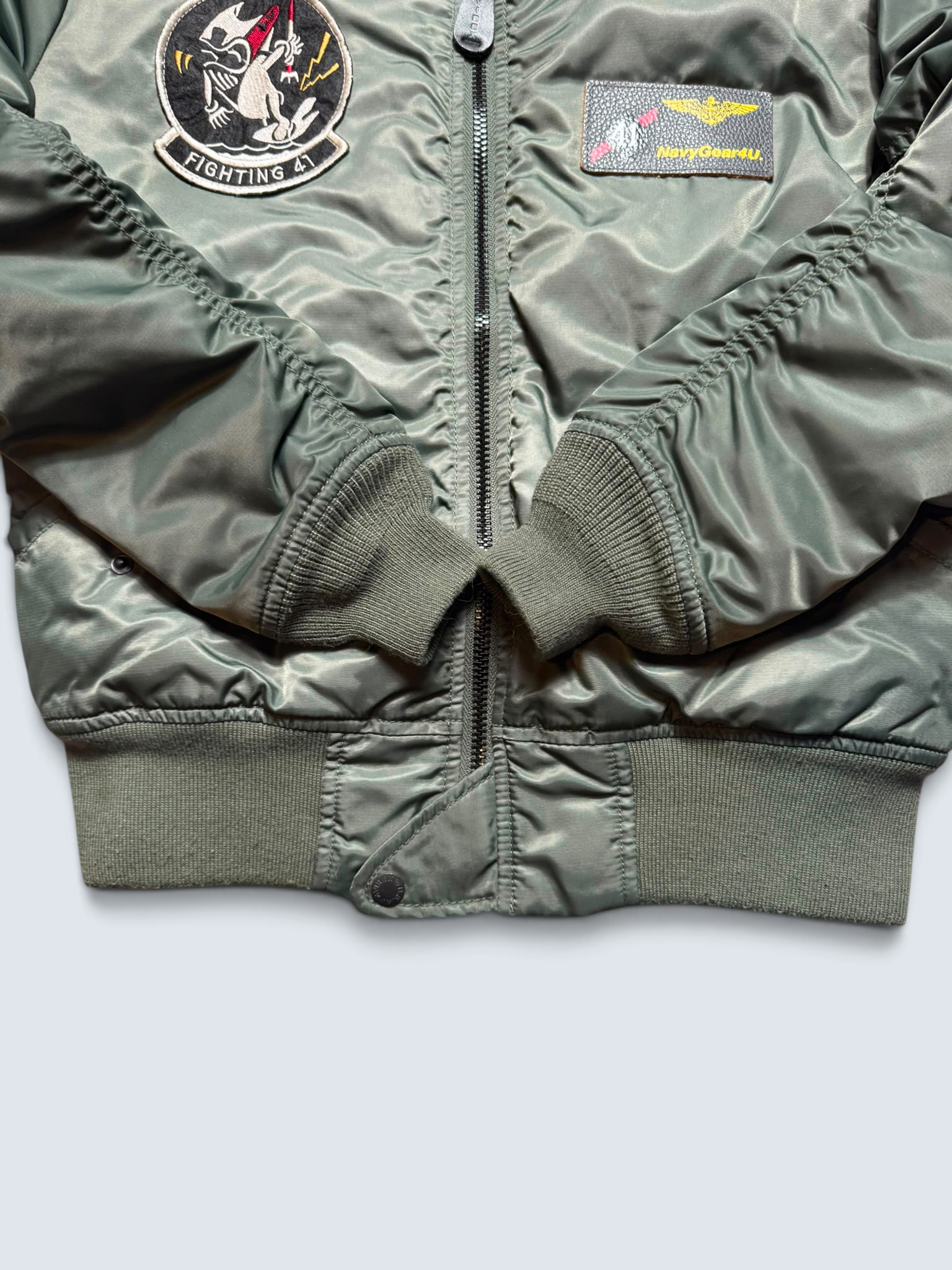 Jacket bomber flight L-2b Avirex ltd top gun usaf full patch kaki vintage 00’s - XS