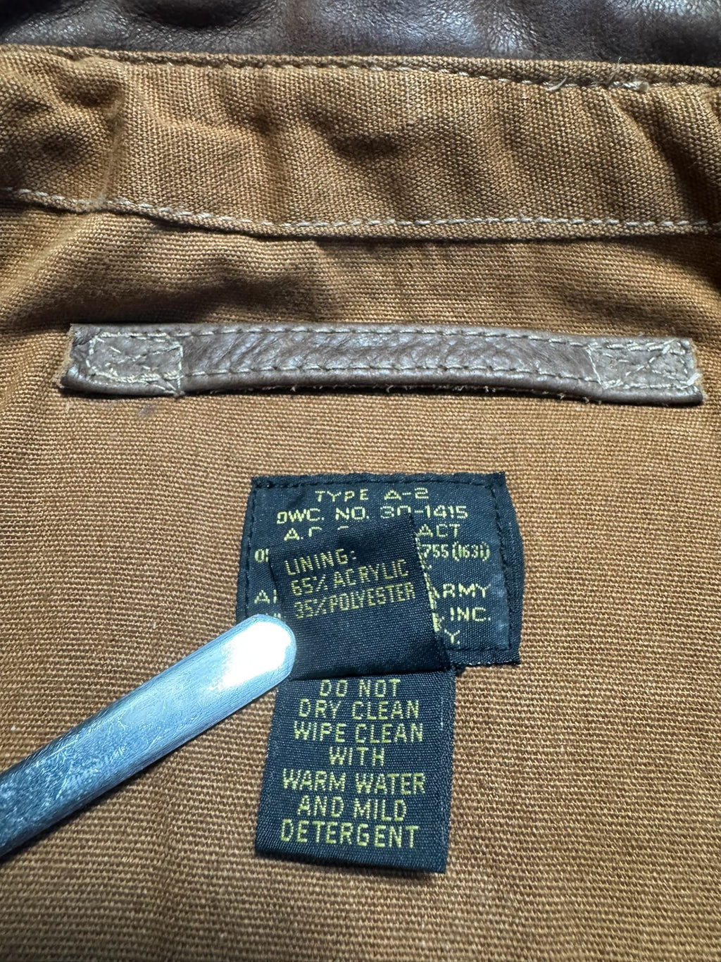 Jacket cuir cowhide flight A-2 Willis & Geiger usa usaf patch brown 90’s - 36 (S/M)