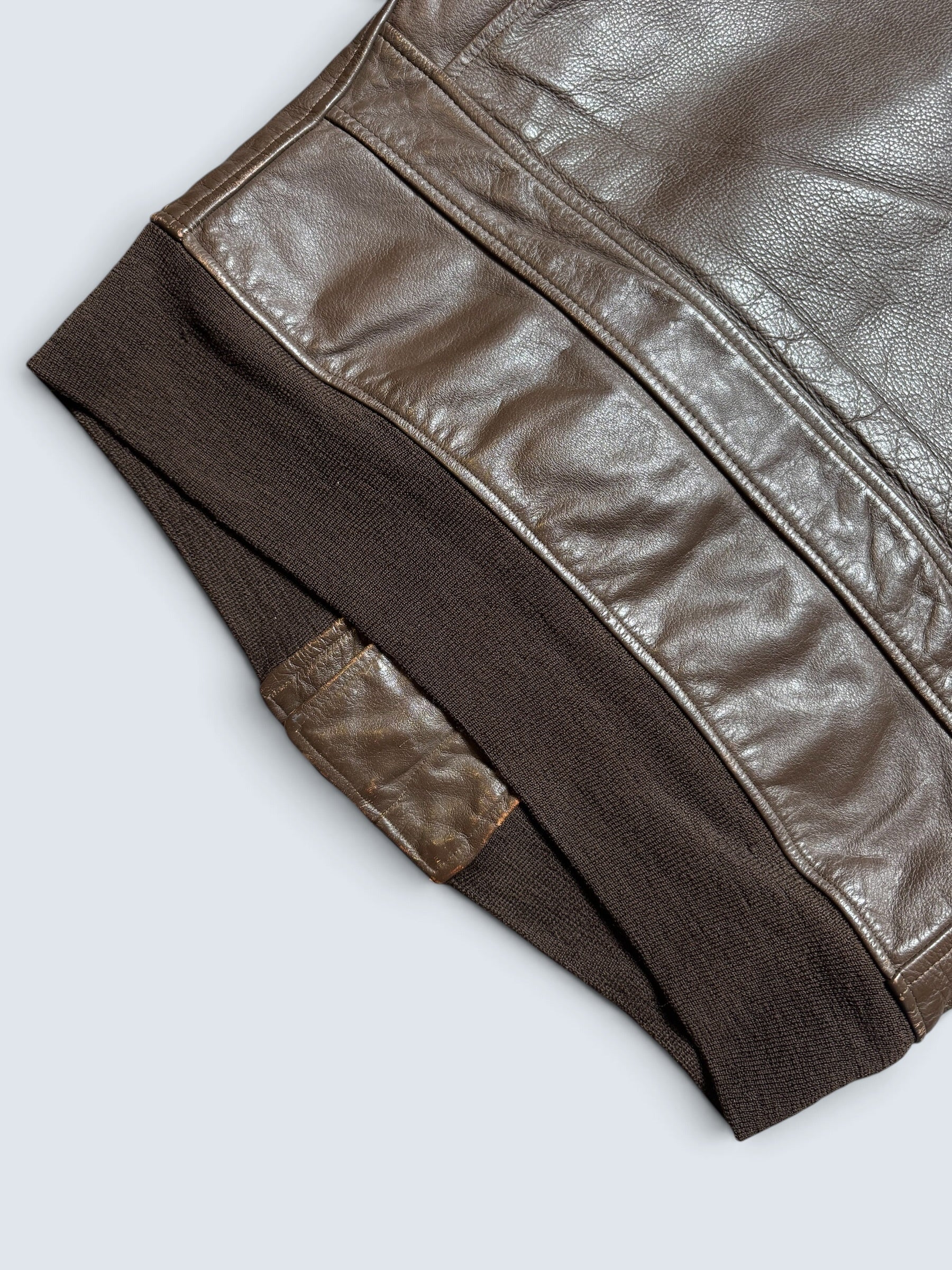 Jacket cuir goatskin flight G-1 original US Navy Brill Bros 1975 Vietnam Era - 44 (XL)