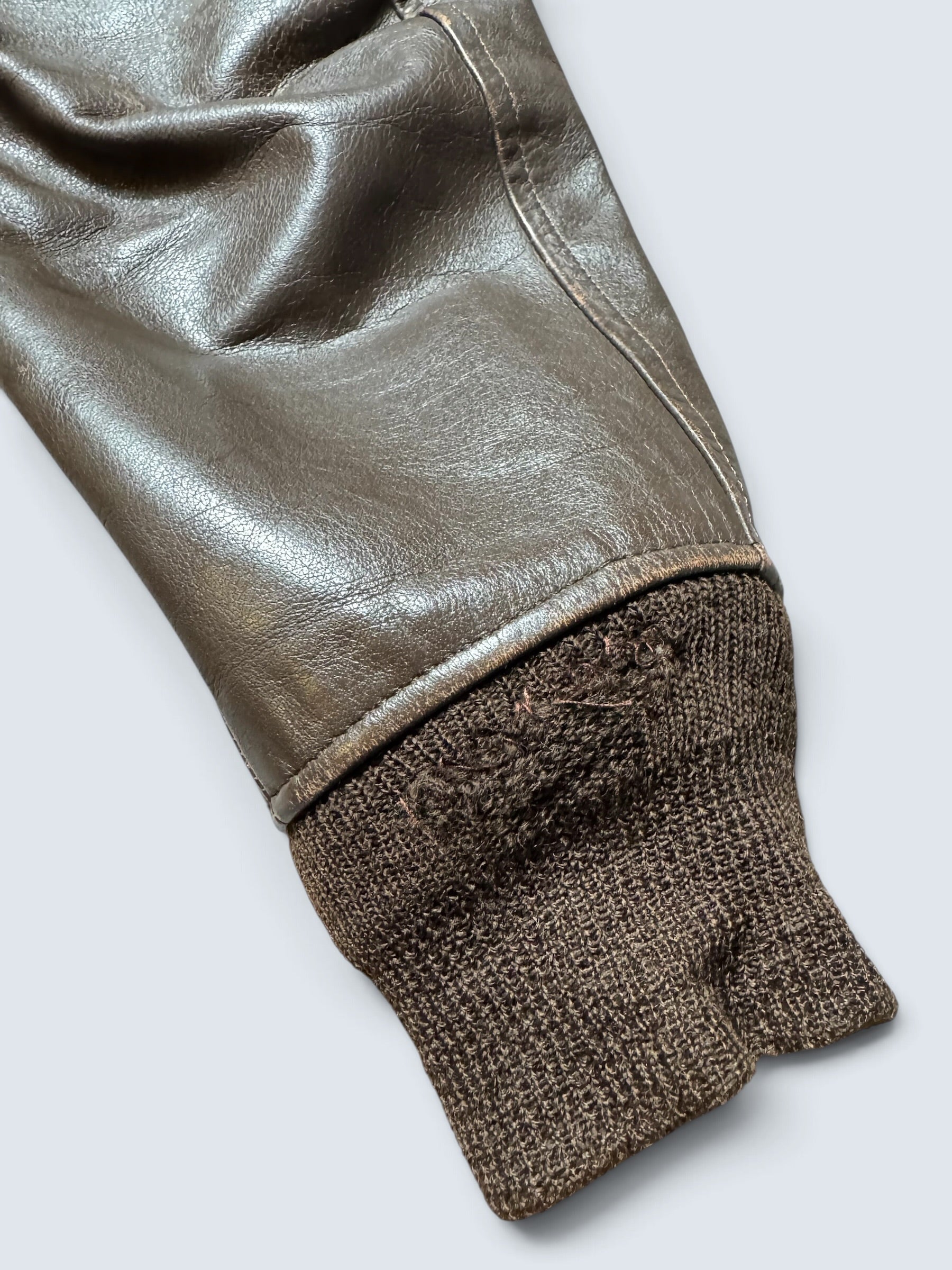 Jacket cuir goatskin flight G-1 original US Navy Brill Bros 1975 Vietnam Era - 44 (XL)
