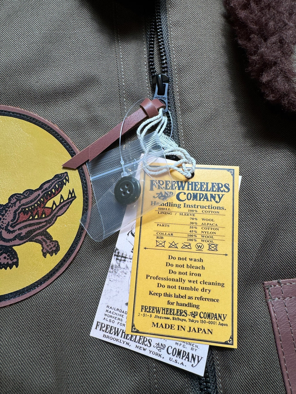 Jacket cotton Twill flight B-15B Freewheelers Japan nose art olive drab 2017’s - 44 (XL)