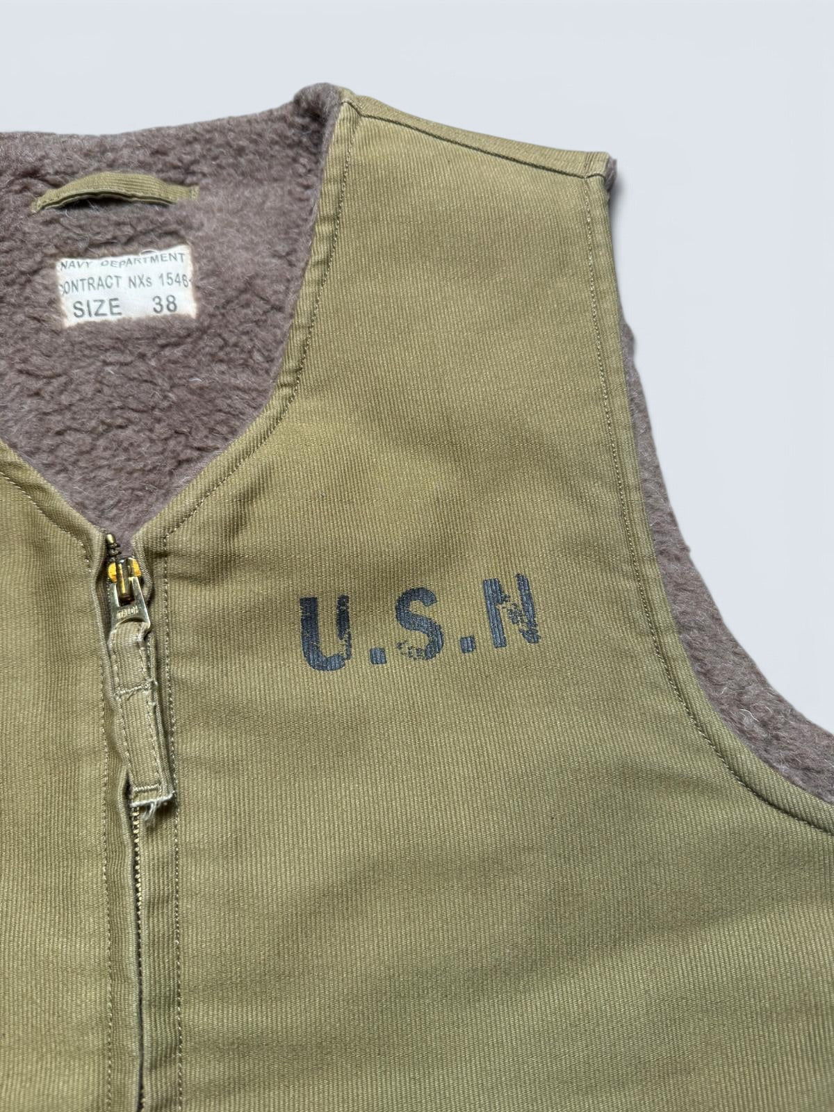 Jacket deck Alpaca US Navy Assiduous Confused Effort Japan wool Khaki Tan 00’s - 38 (S)