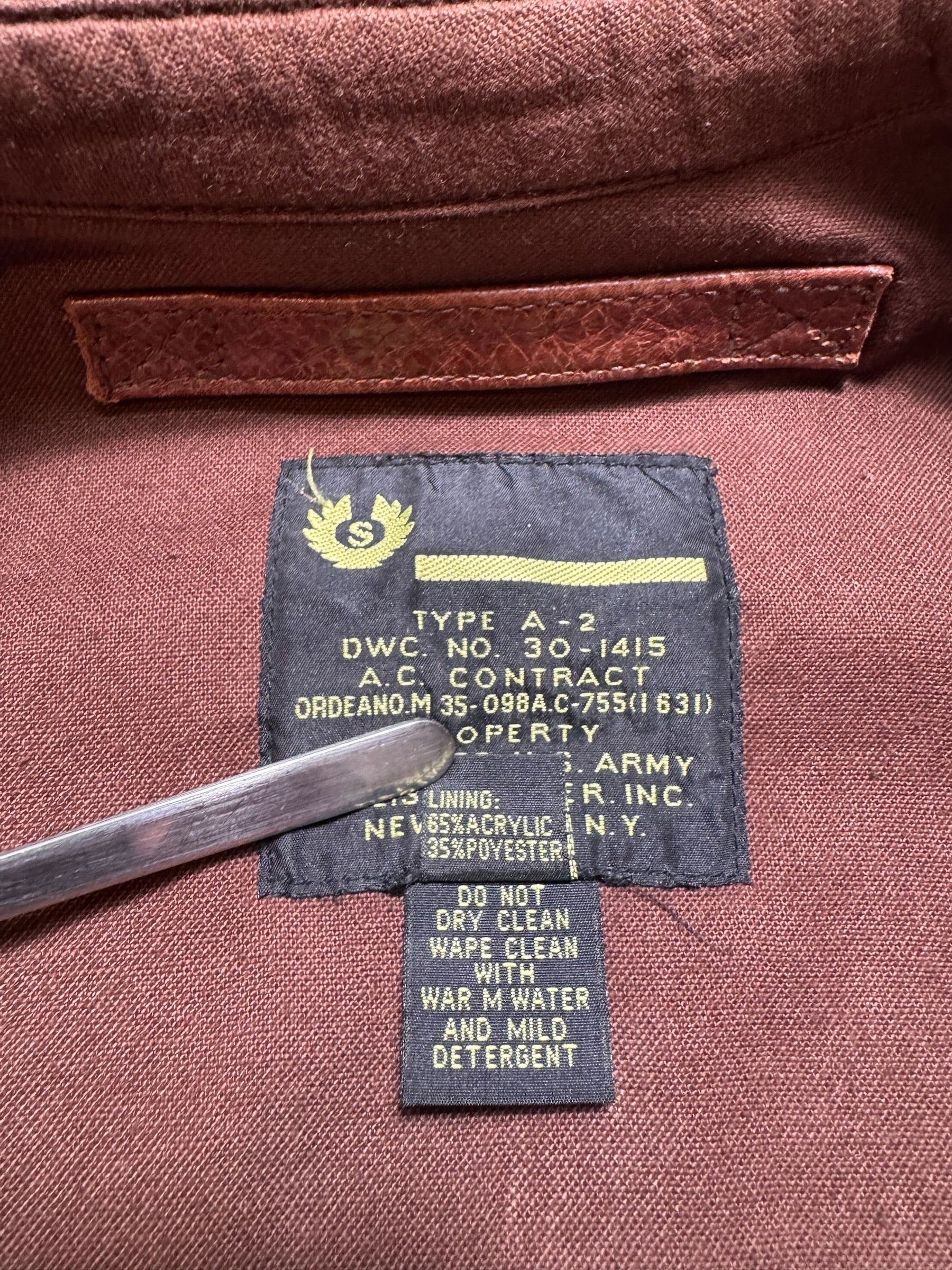 Jacket cuir cowhide bomber flight A-2 Willis & Geiger usaf brown 00's - L/XL