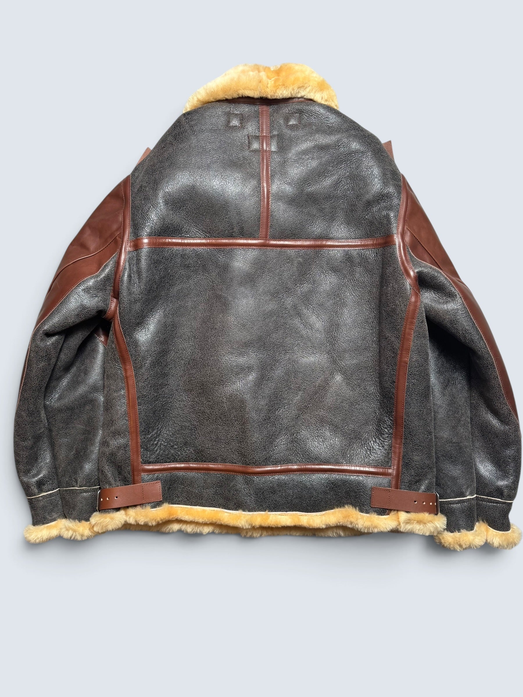 Jacket cuir bomber flight shearling B-3 Patton Toys Mccoy Japan usaf black & brown 2020 - 40 (M)