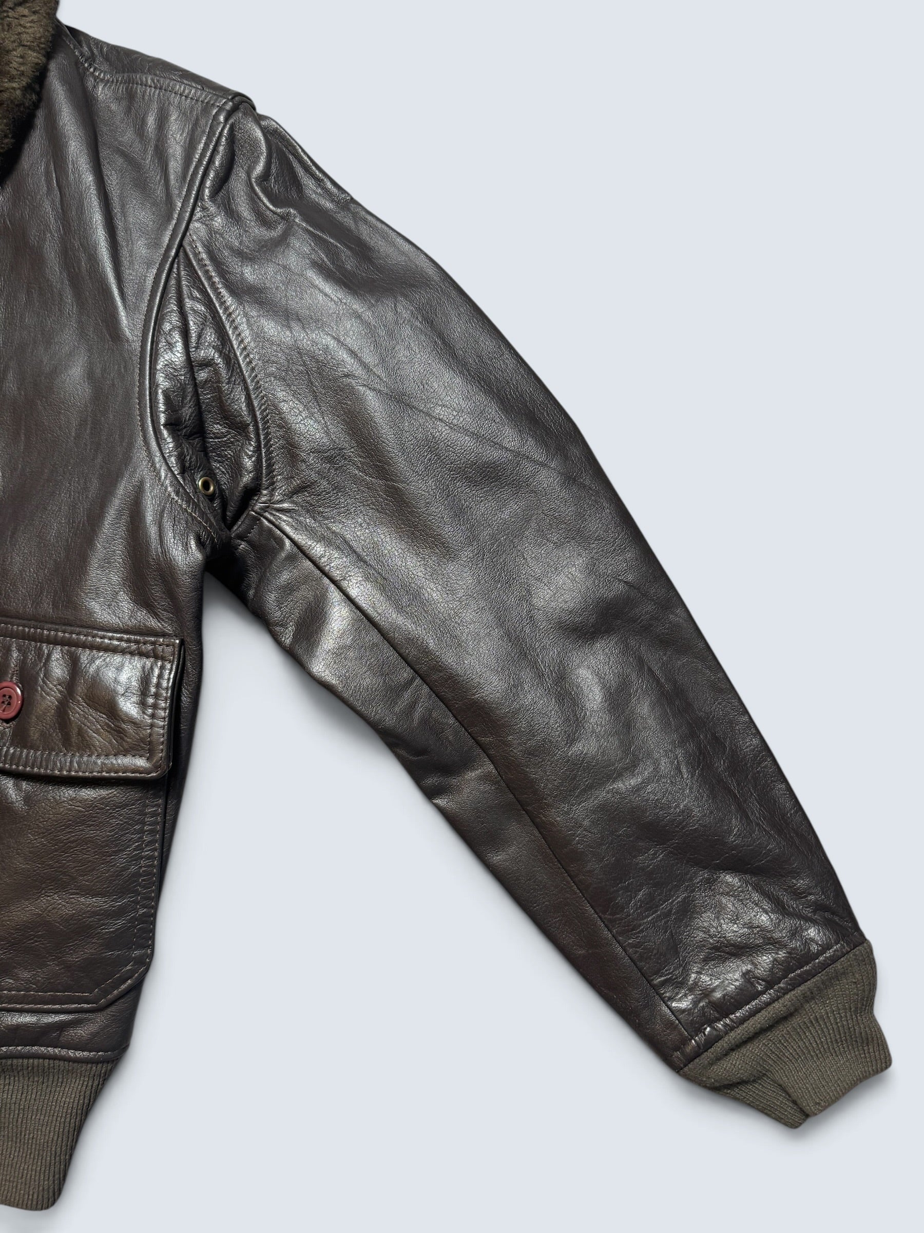Jacket cuir cowhide flight G-1 Avirex LTD made in USA usn black 70’s - 42 (L)
