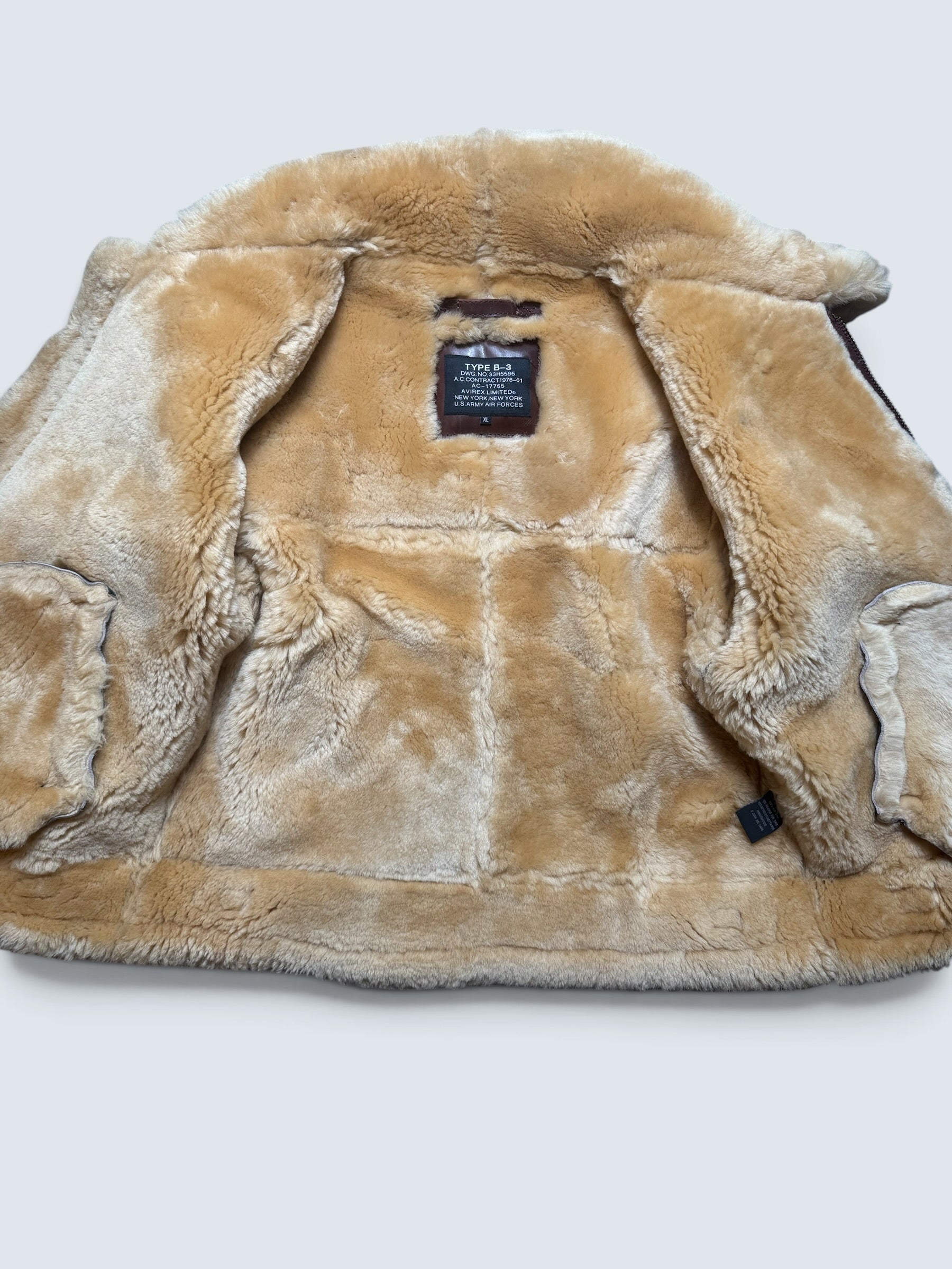 Jacket cuir bomber flight shearling B-3 Avirex Limited Japan exclusive usaf 00's - XL