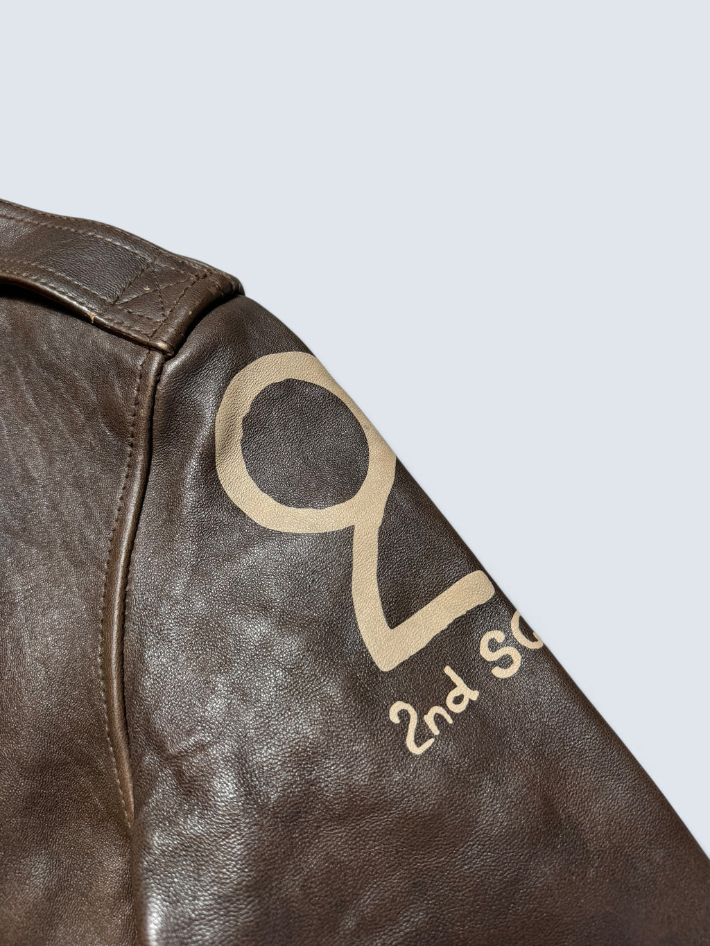 Jacket cuir cowhide flight A-2 Avirex LTD usaf nose art patch brown - S/M
