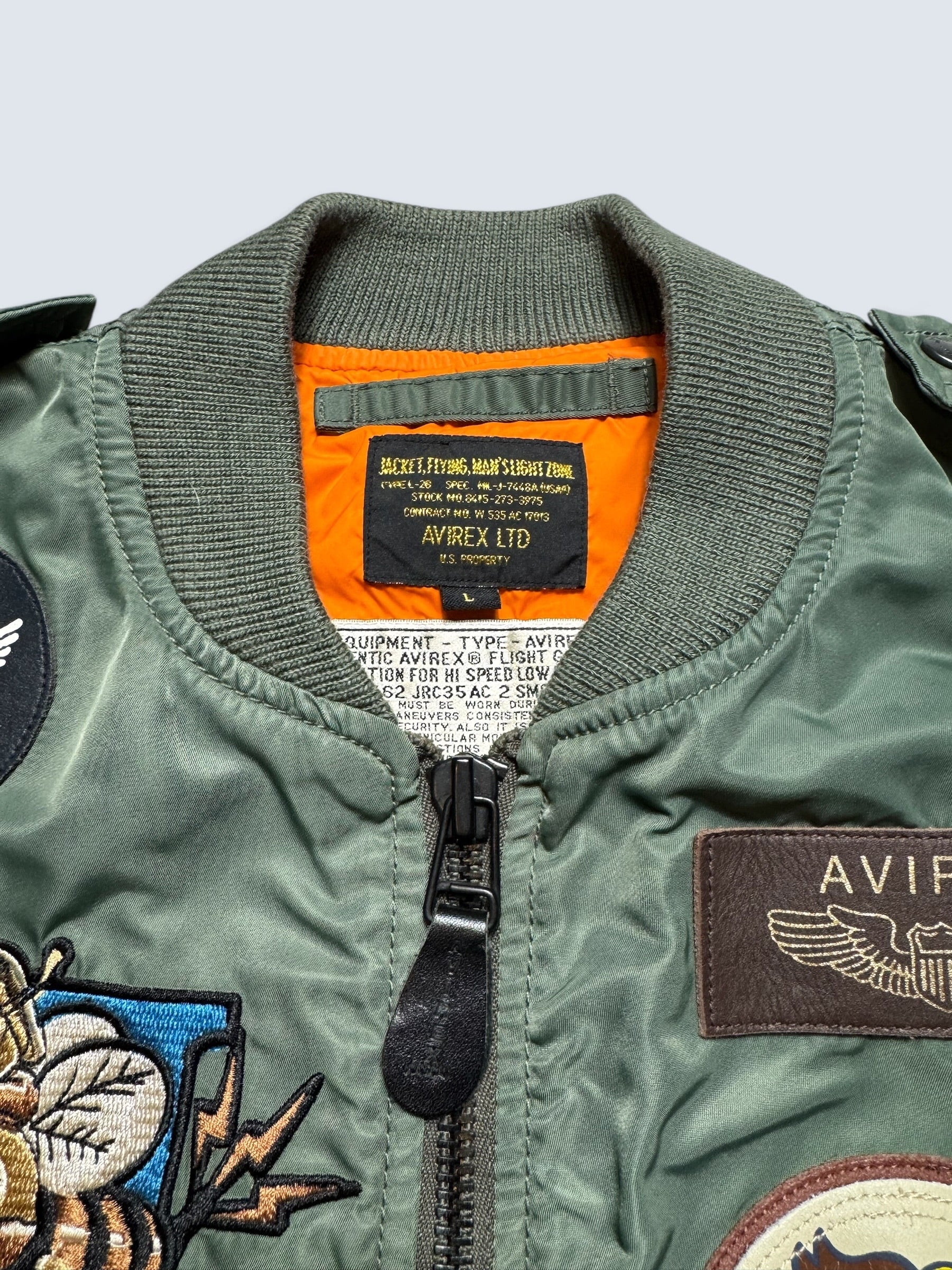 Jacket bomber flight L-2b Avirex LTD 334th FS usaf full patch kaki vintage 00’s - M