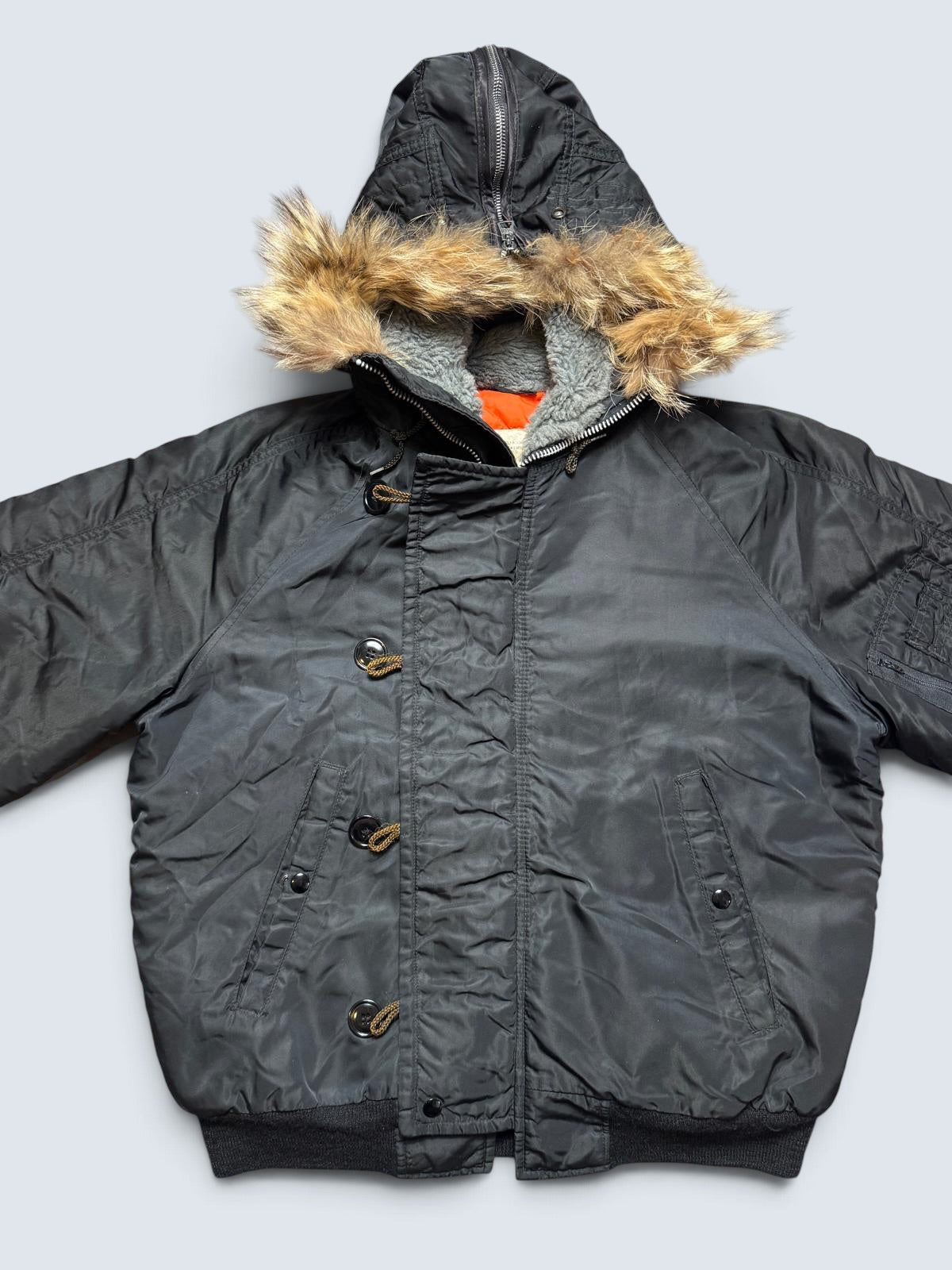 Jacket nylon parka fur bomber flight N-5A Golden Fleece black original 60's/70's - 40 (M)