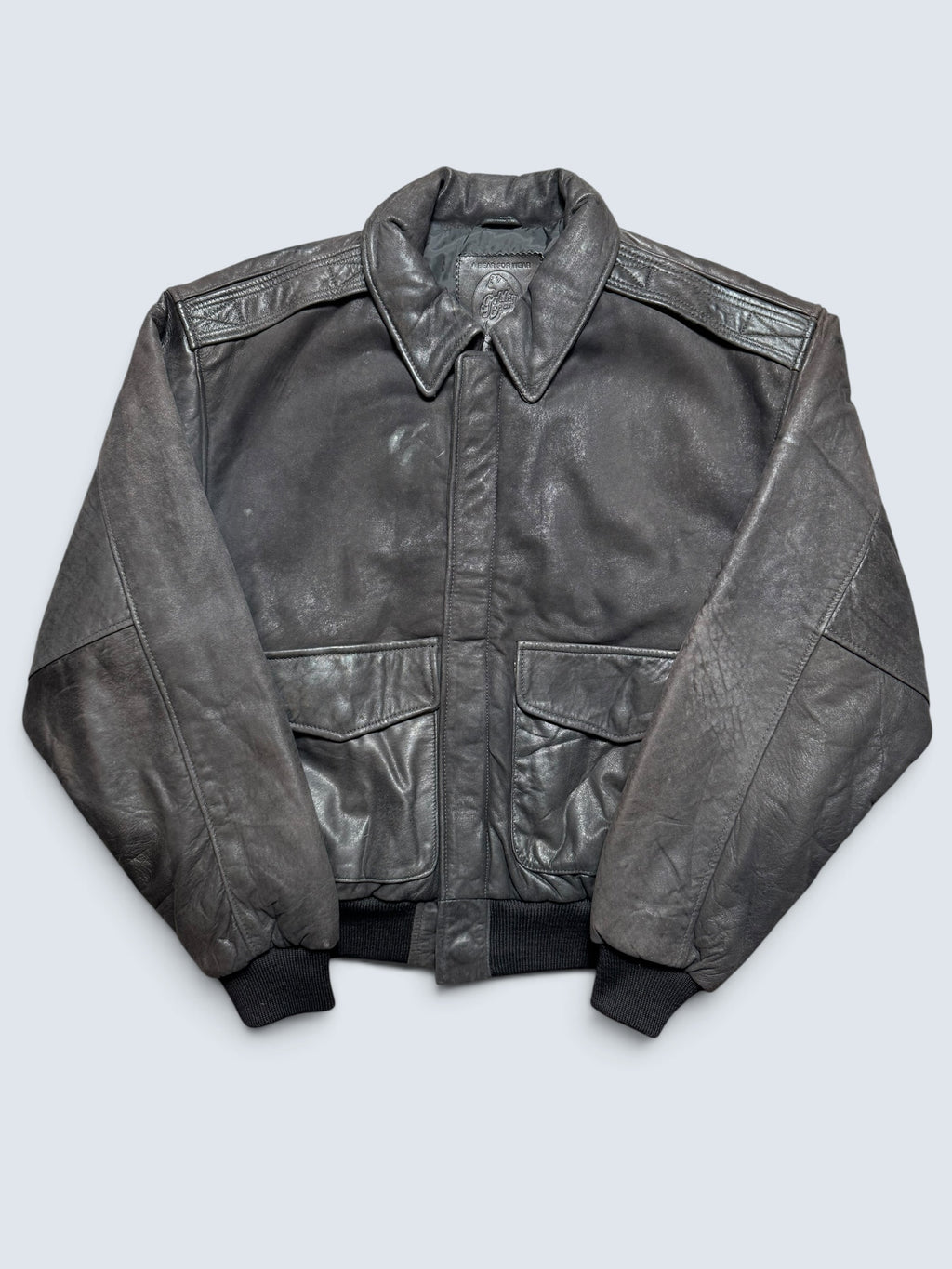 Jacket cuir bomber flight pilot Golden Bear A-2 made in USA black 80’s - 38 (M)