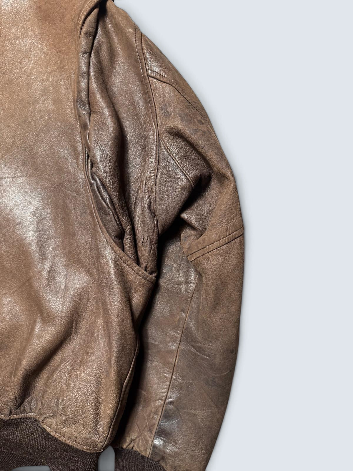 Jacket cuir flight pilot Charles Devilliers G-2 made in France brown vintage 80’s - L