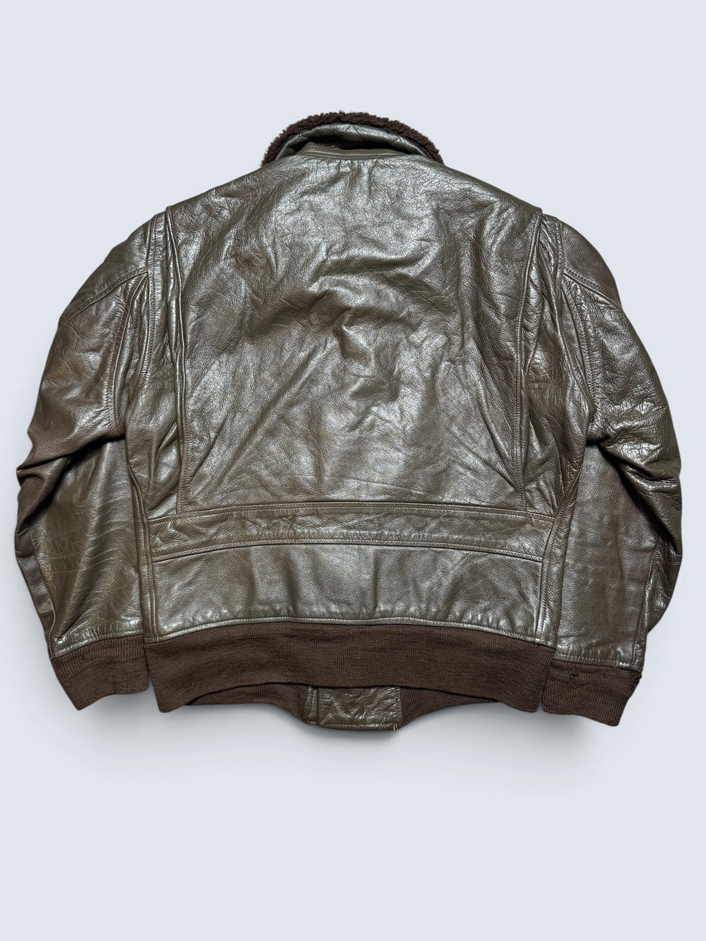 Jacket cuir goatskin flight G-1 original US Navy Ralph Edwards 1984 Cold War Era - 40 (M/L)