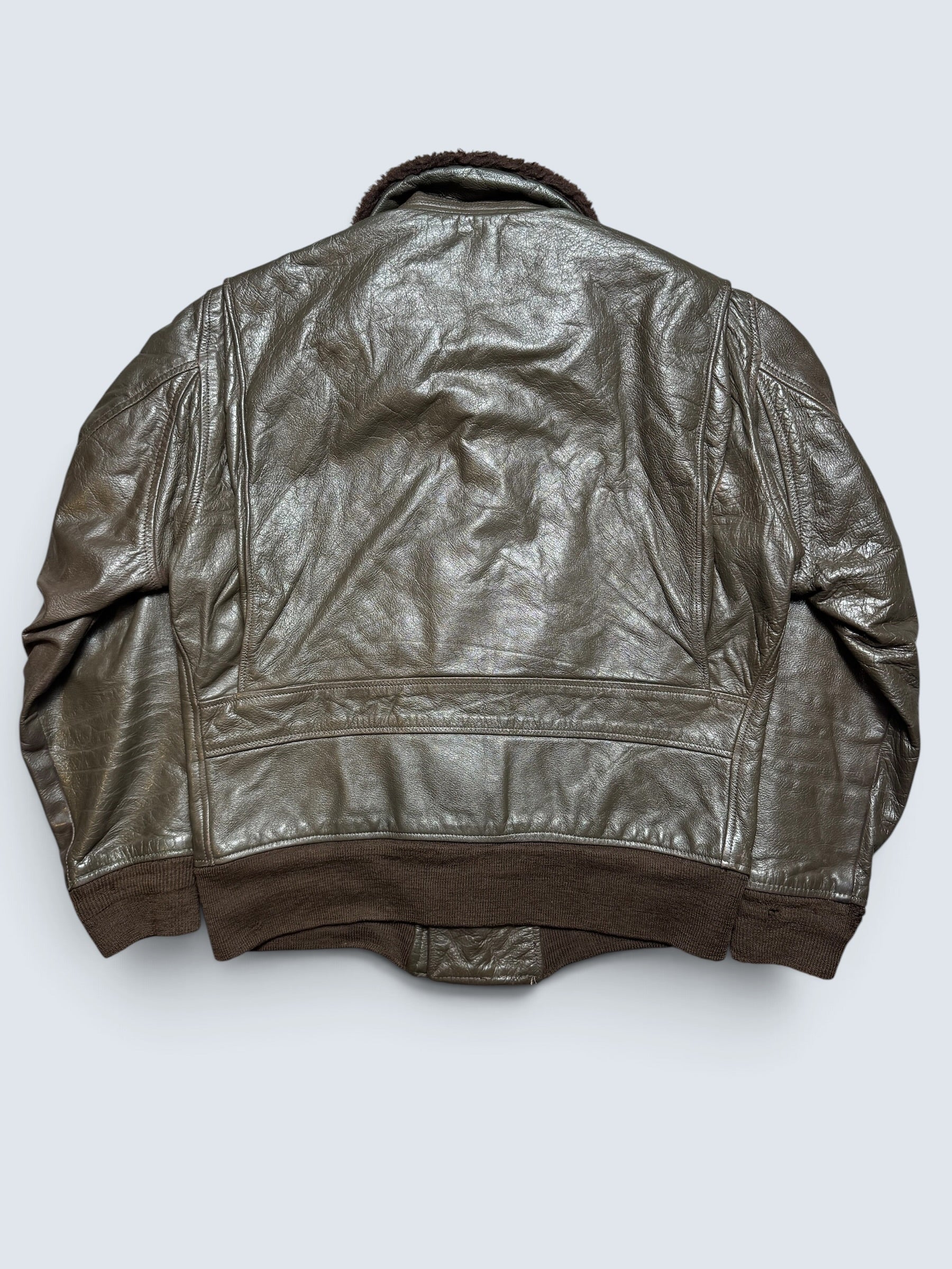 Jacket cuir goatskin flight G-1 original US Navy Ralph Edwards 1984 Cold War Era - 40 (M/L)