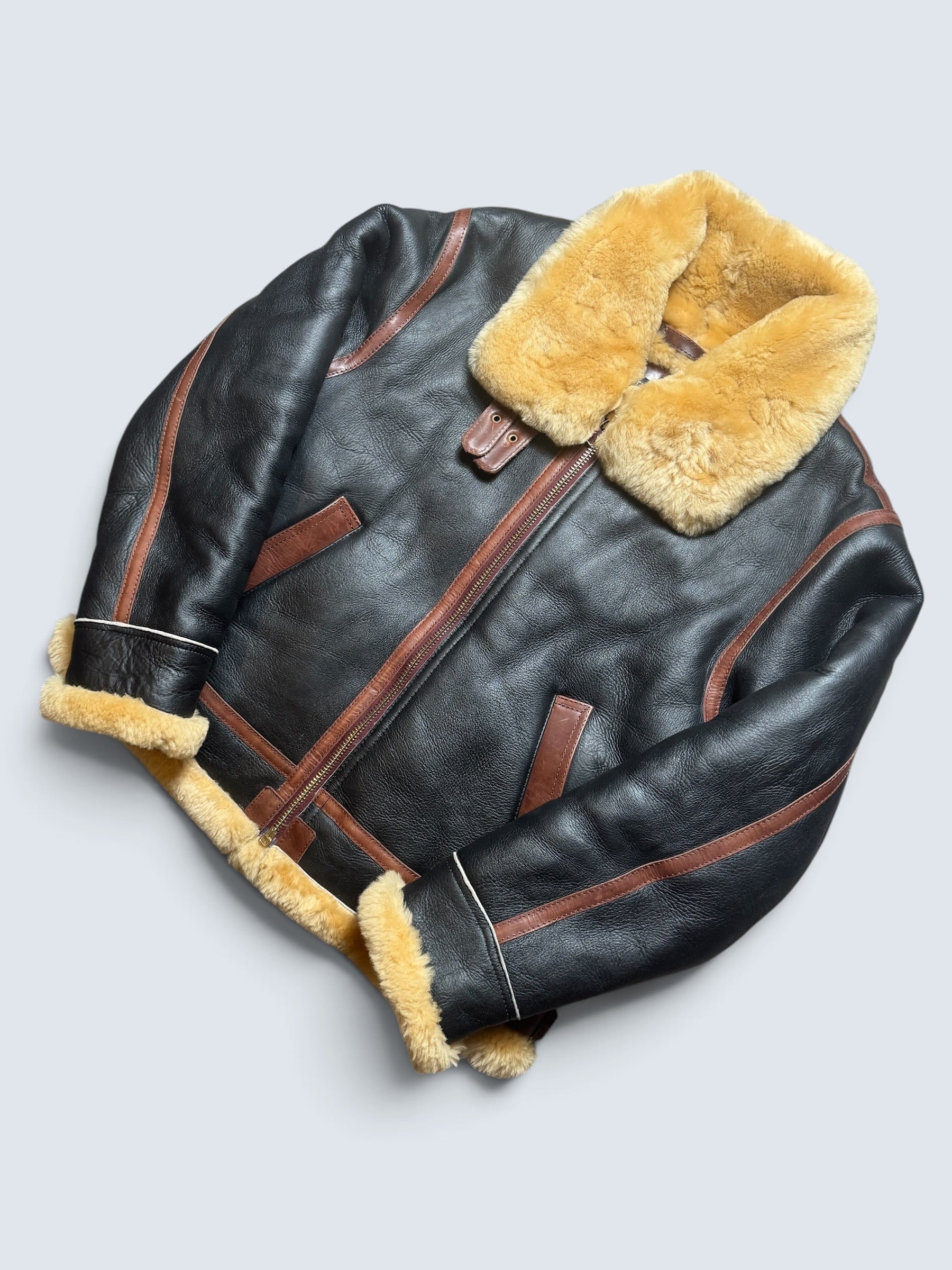 Jacket cuir bomber flight shearling B-3 Avirex Limited Japan exclusive usaf 00's - XL