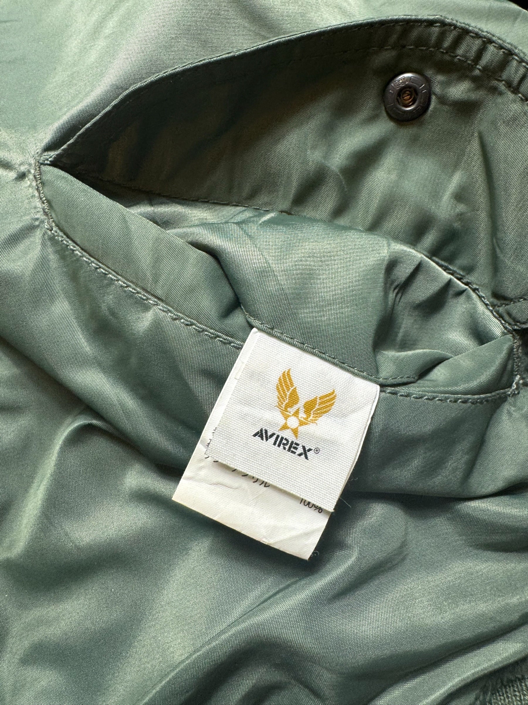 Jacket bomber flight L-2b Avirex ltd top gun usaf full patch kaki vintage 90’s - S/M