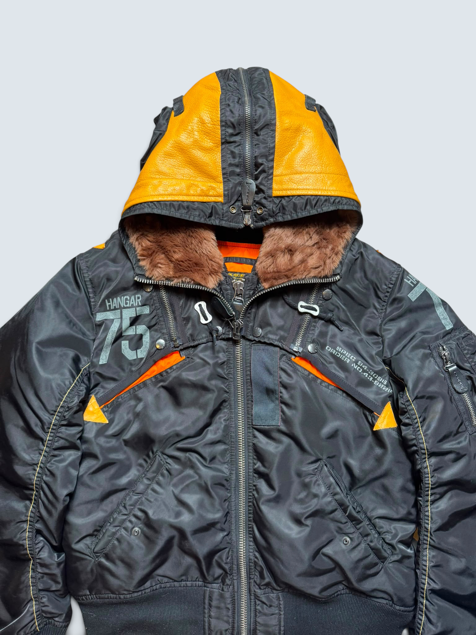 Jacket fly usaf intermediate ma-1 technical zip Hangar 75 Avirex Itd Japan exclusive black - M/L