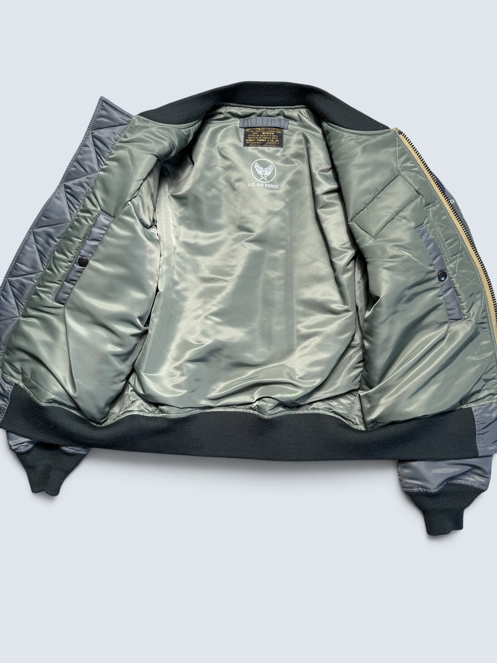 Jacket nylon bomber flight Ma-1 Toys McCoy Tmj2432 usaf full patch 1957 grey - M