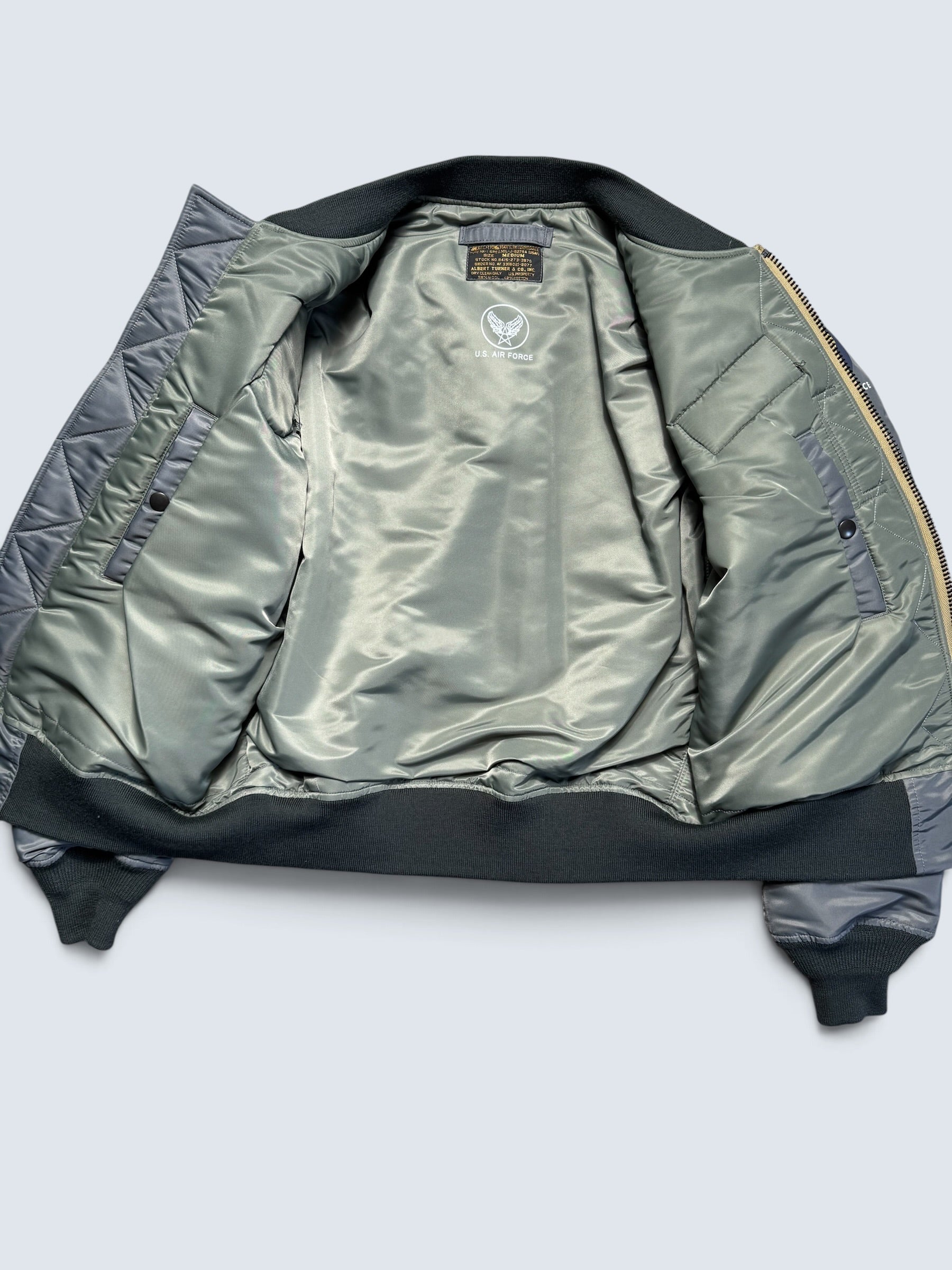 Jacket nylon bomber flight Ma-1 Toys McCoy Tmj2432 usaf full patch 1957 grey - M