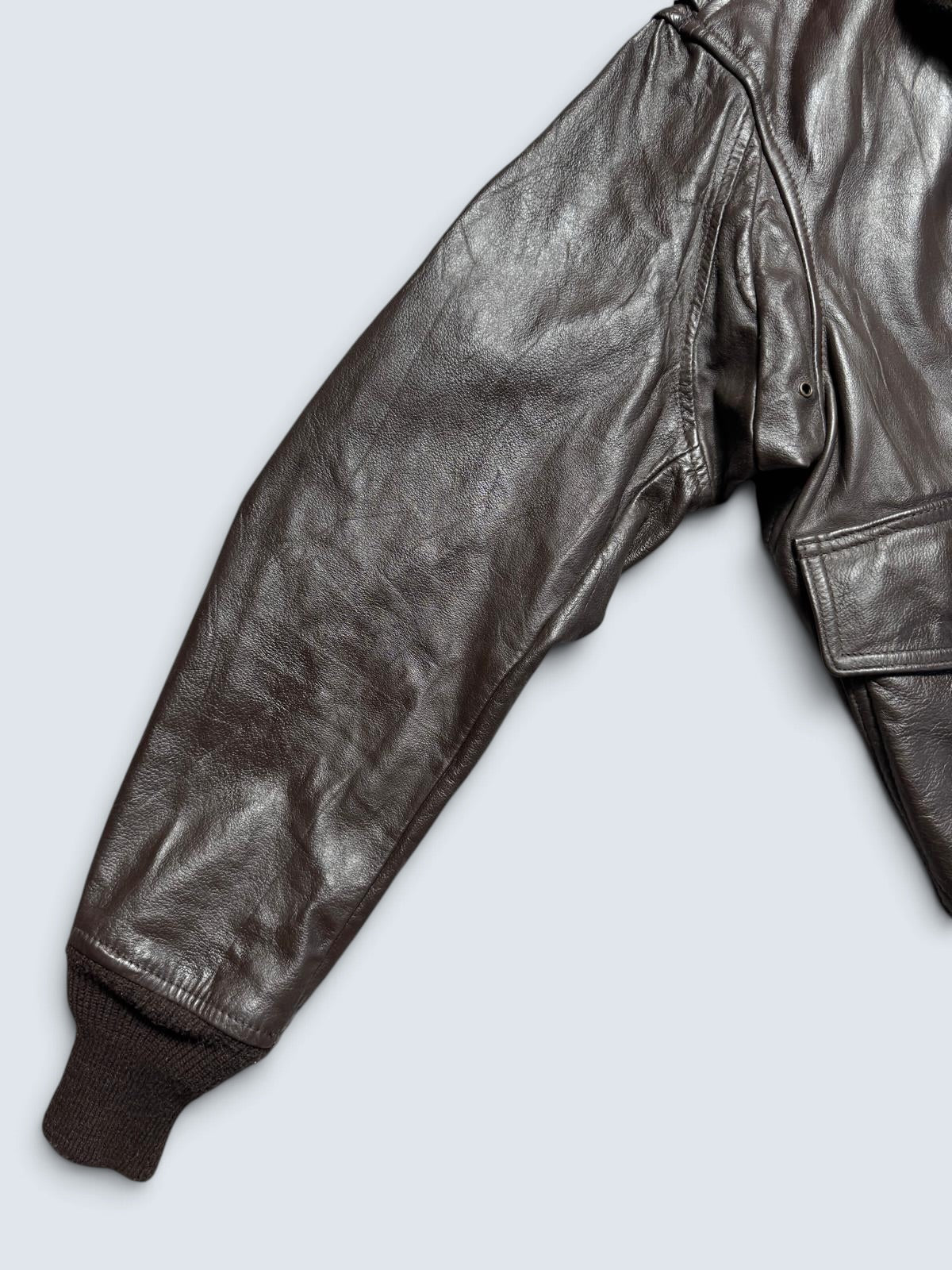 Jacket cuir cowhide flight G-1 Cooper made in USA usn black 80’s - 38 (M)