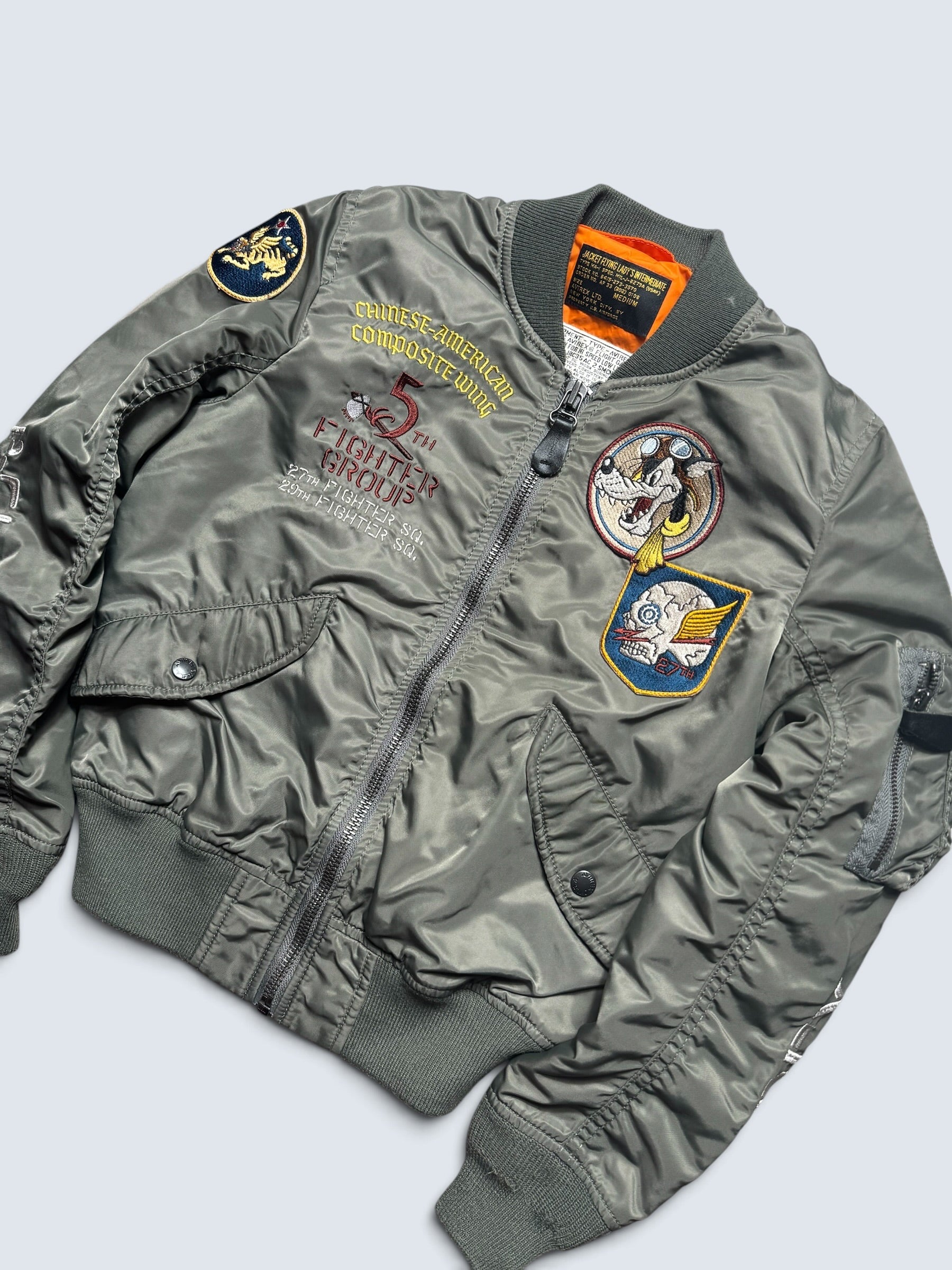Jacket nylon bomber flight Ma-1 Avirex LTD Japan exclusive embroidery dragon 00's - S