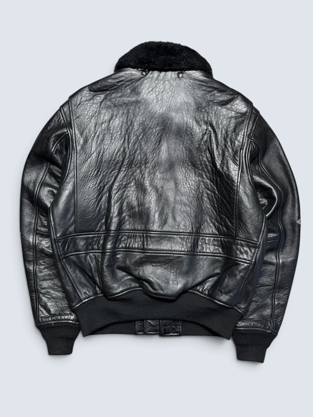 Jacket cuir cowhide flight G-1 Avirex Japan exclusive Top Gun usn full patch black - M/L
