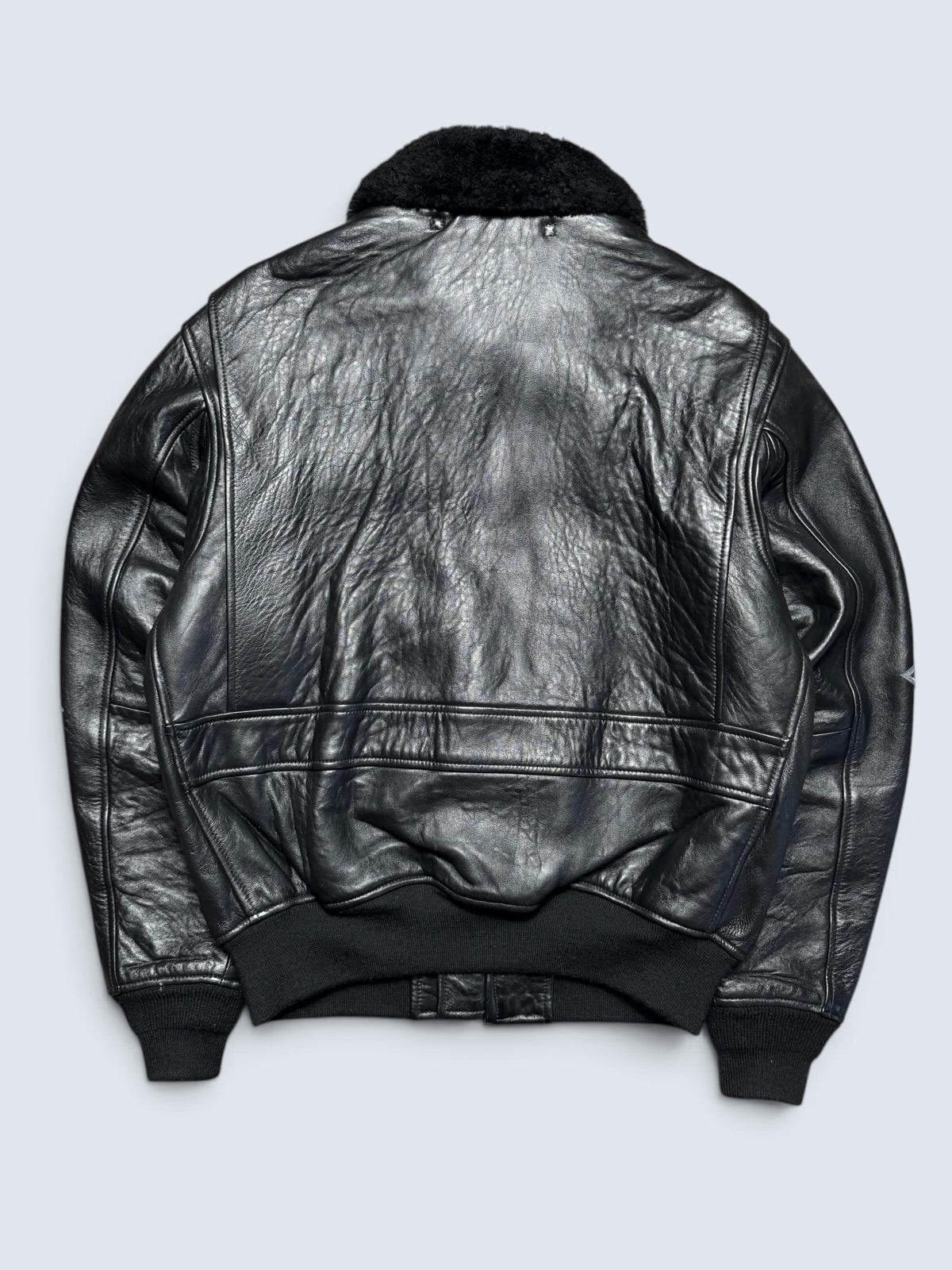 Jacket cuir cowhide flight G-1 Avirex Japan exclusive Top Gun usn full patch black - M/L