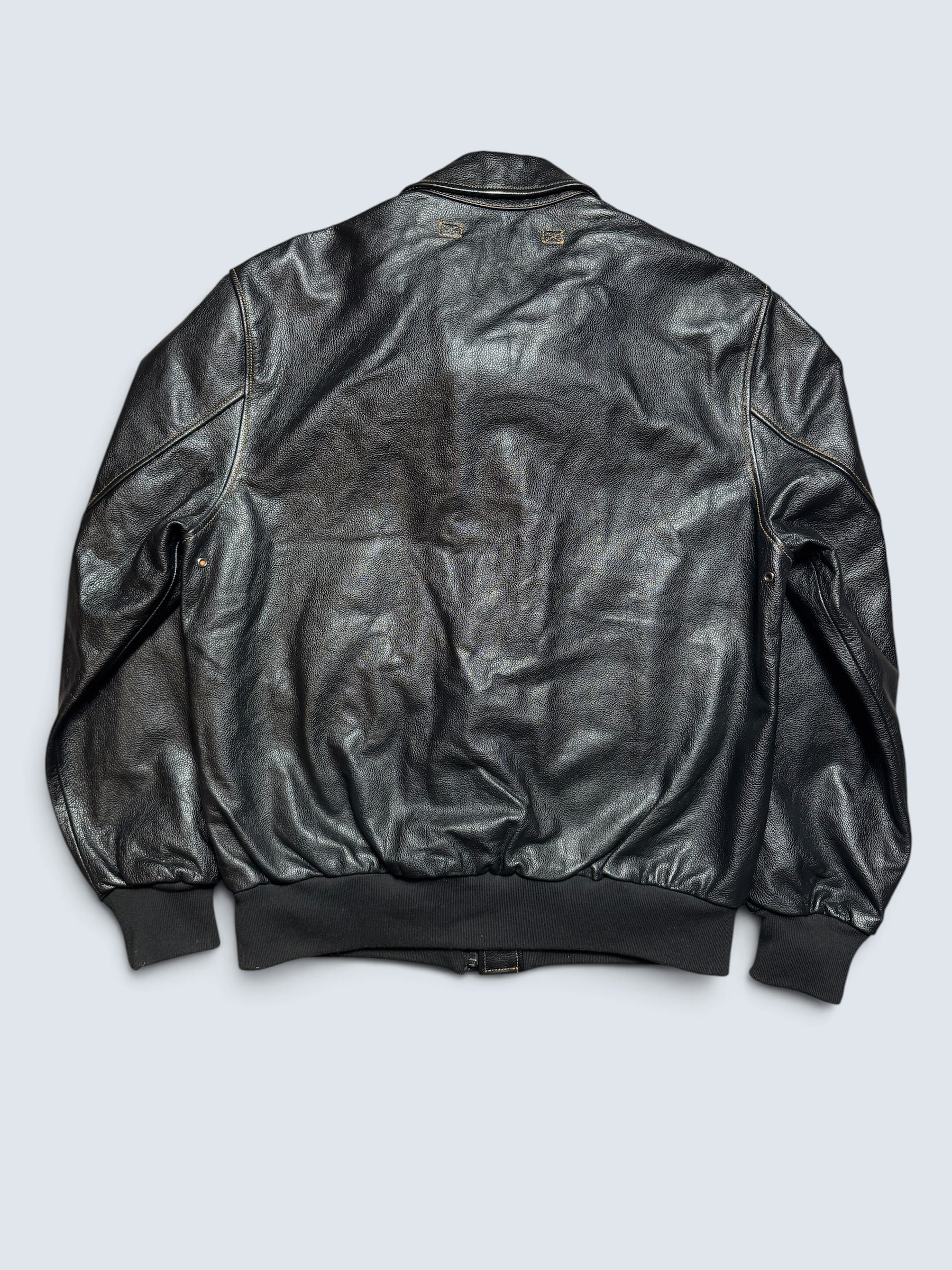 Jacket cuir bomber flight A-2 Willis & Geiger usaf black 00's - L